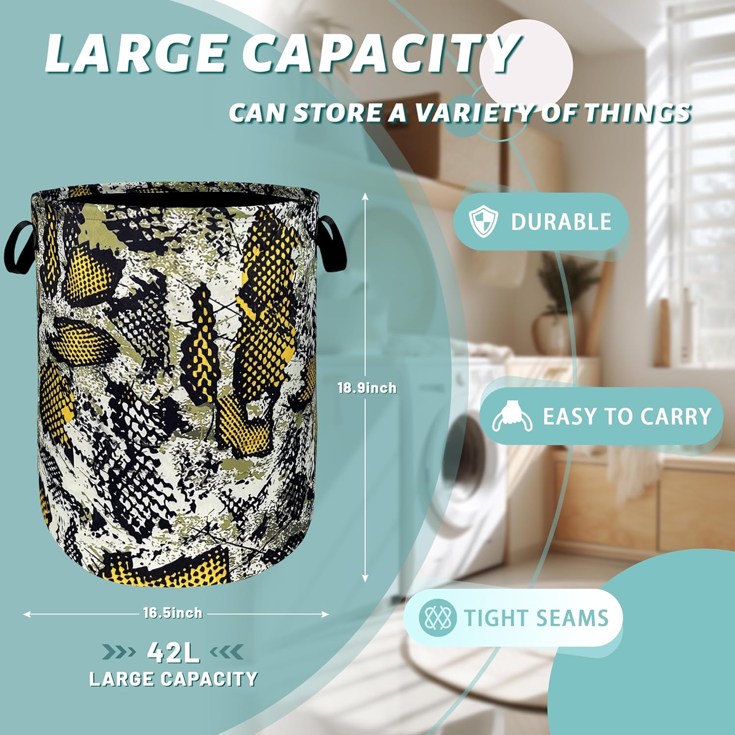 Retro Animal Snake Laundry Hamper