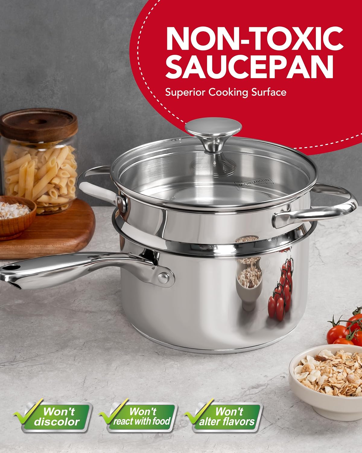 Stainless Steel Saucepan with Lid
