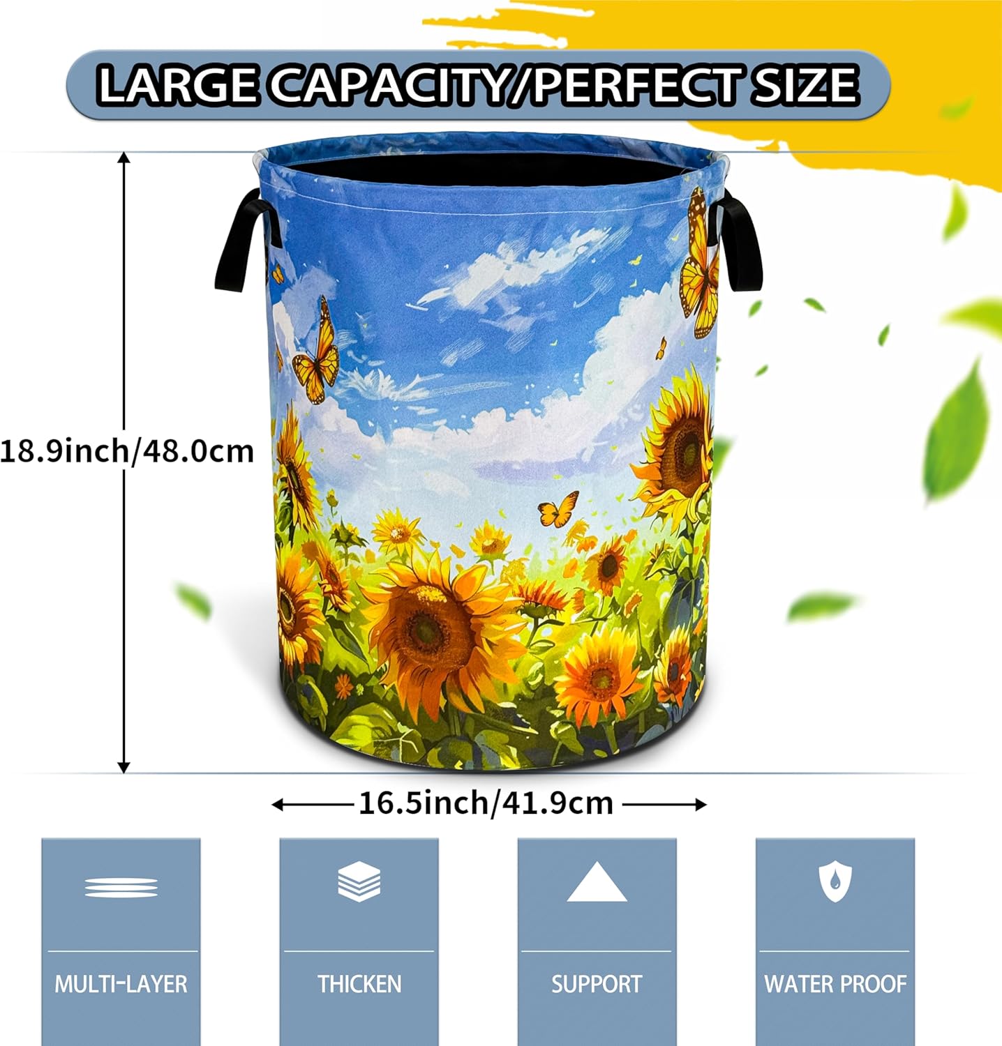 Sunflowers Butterflies Storage Basket