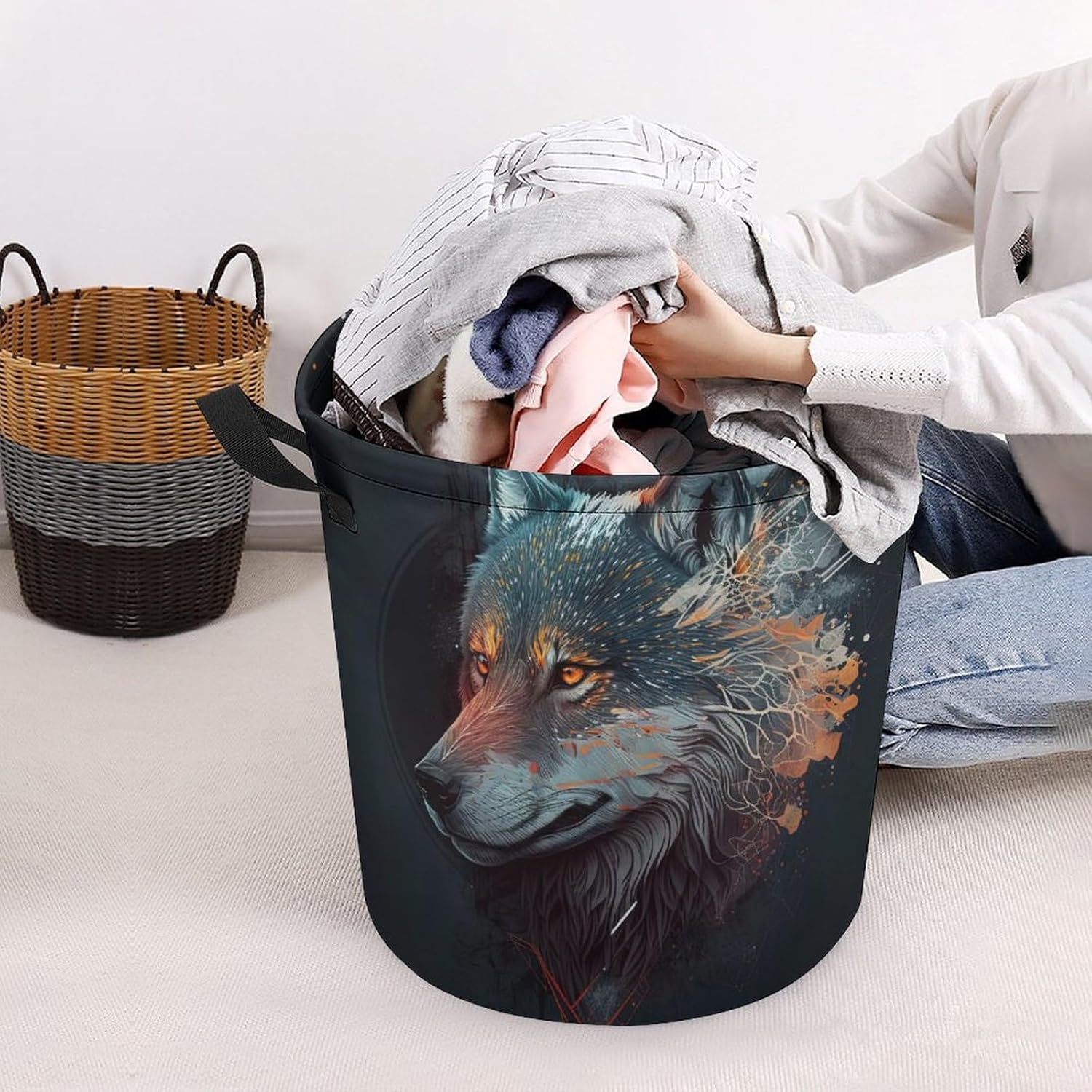 Durable Animal Collapsible Laundry Basket