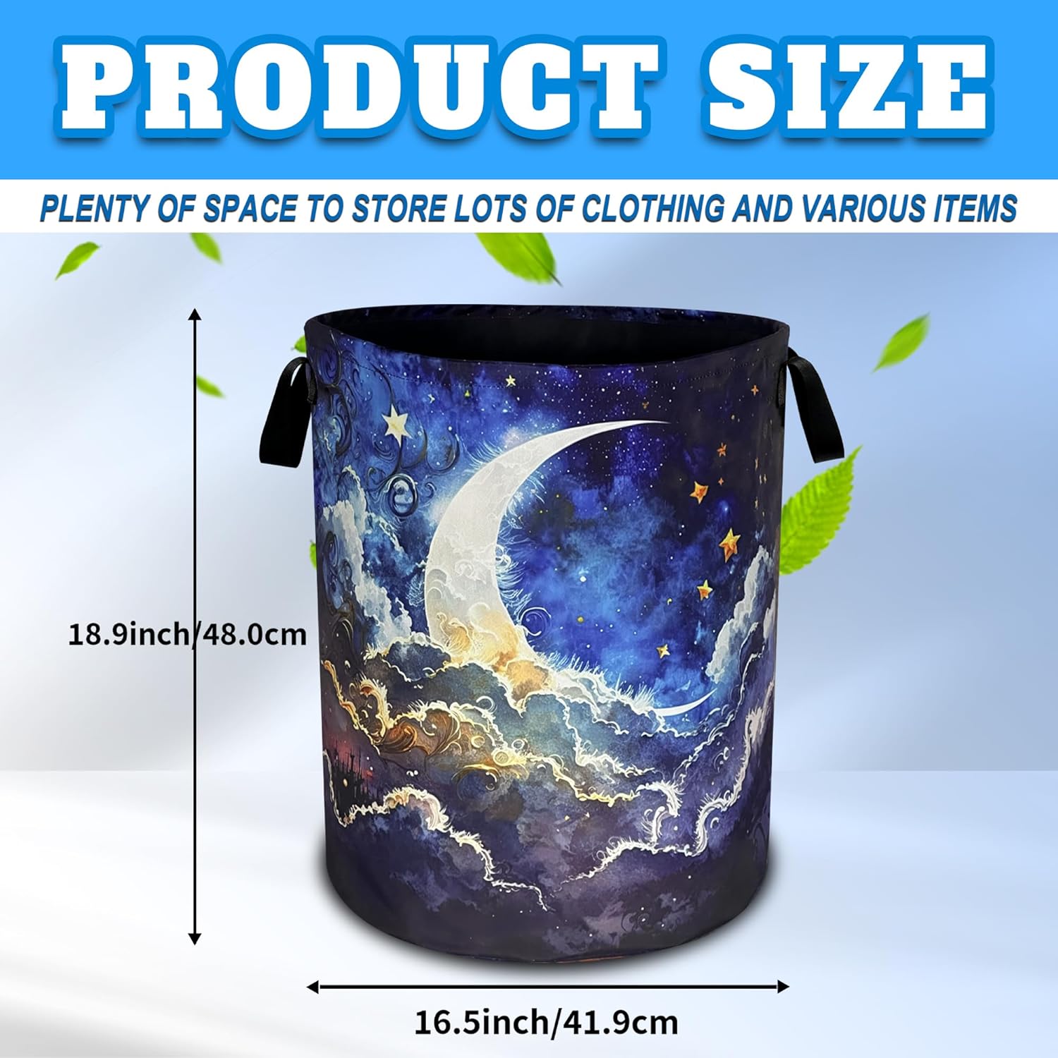 RKYAFFERISMA Night Moon Foldable Laundry Basket
