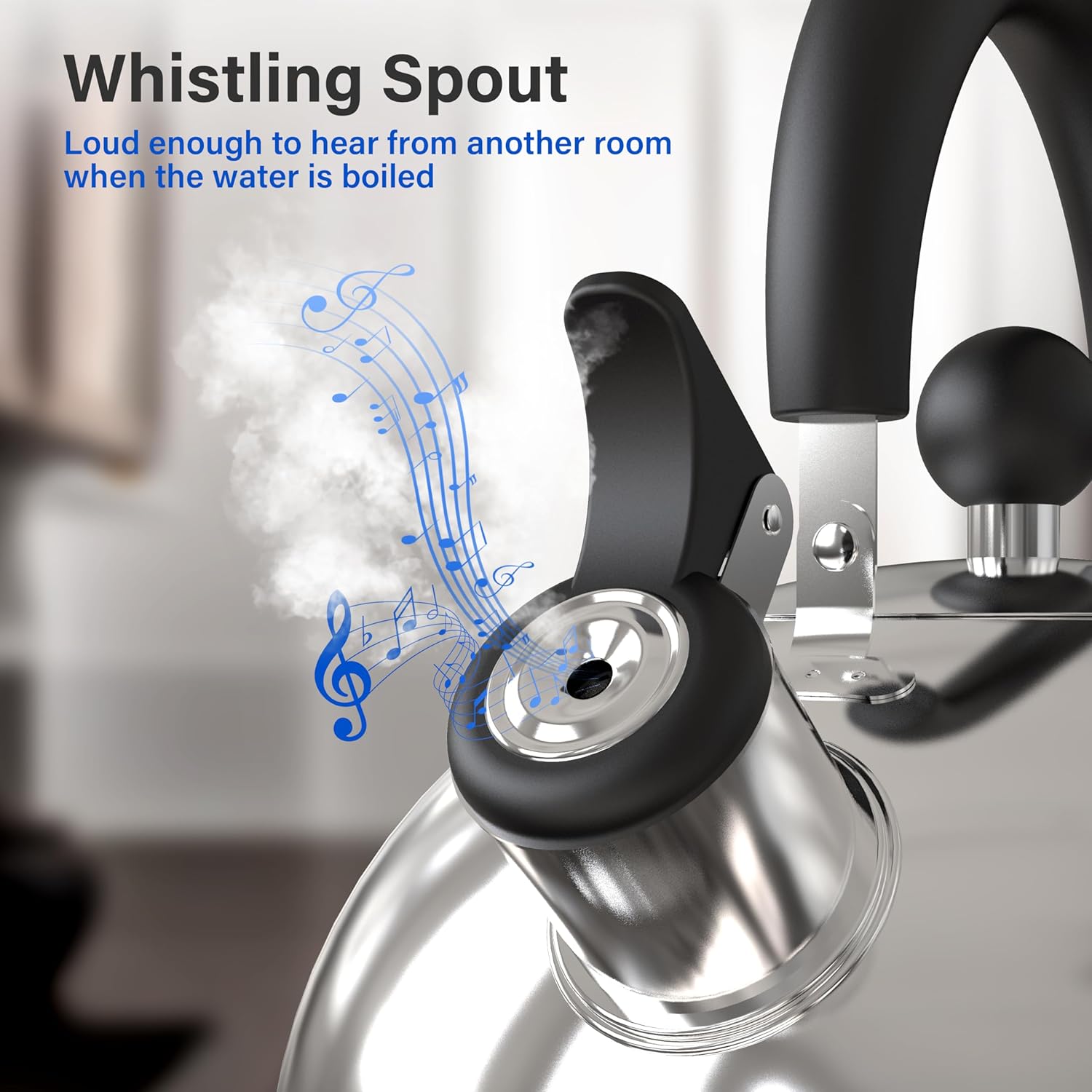 YSSOA 32 qt Whistling Kettle Ergonomic Design