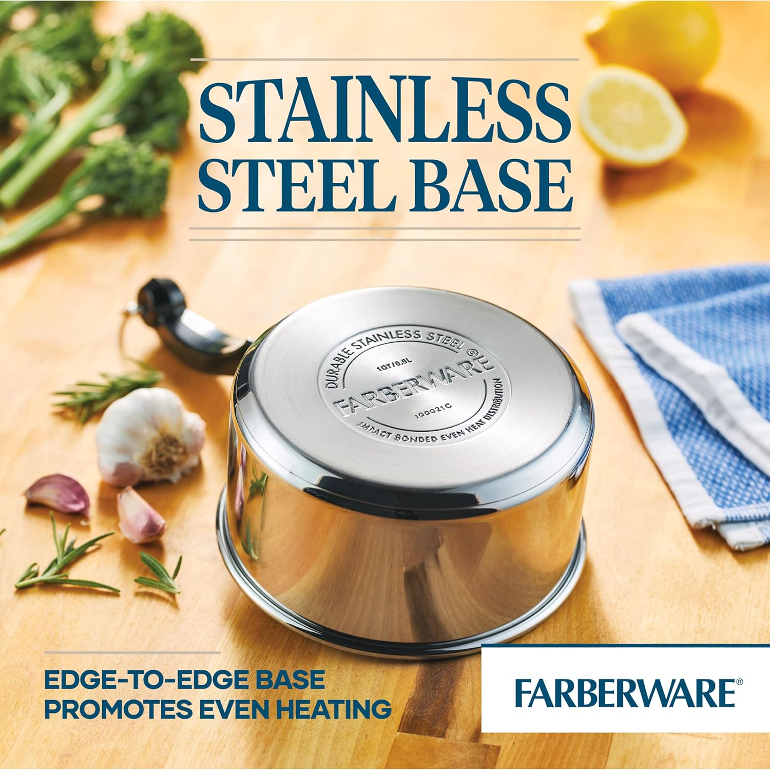 Farberware Classic Stainless Steel Saucepan 1 Quart Silver