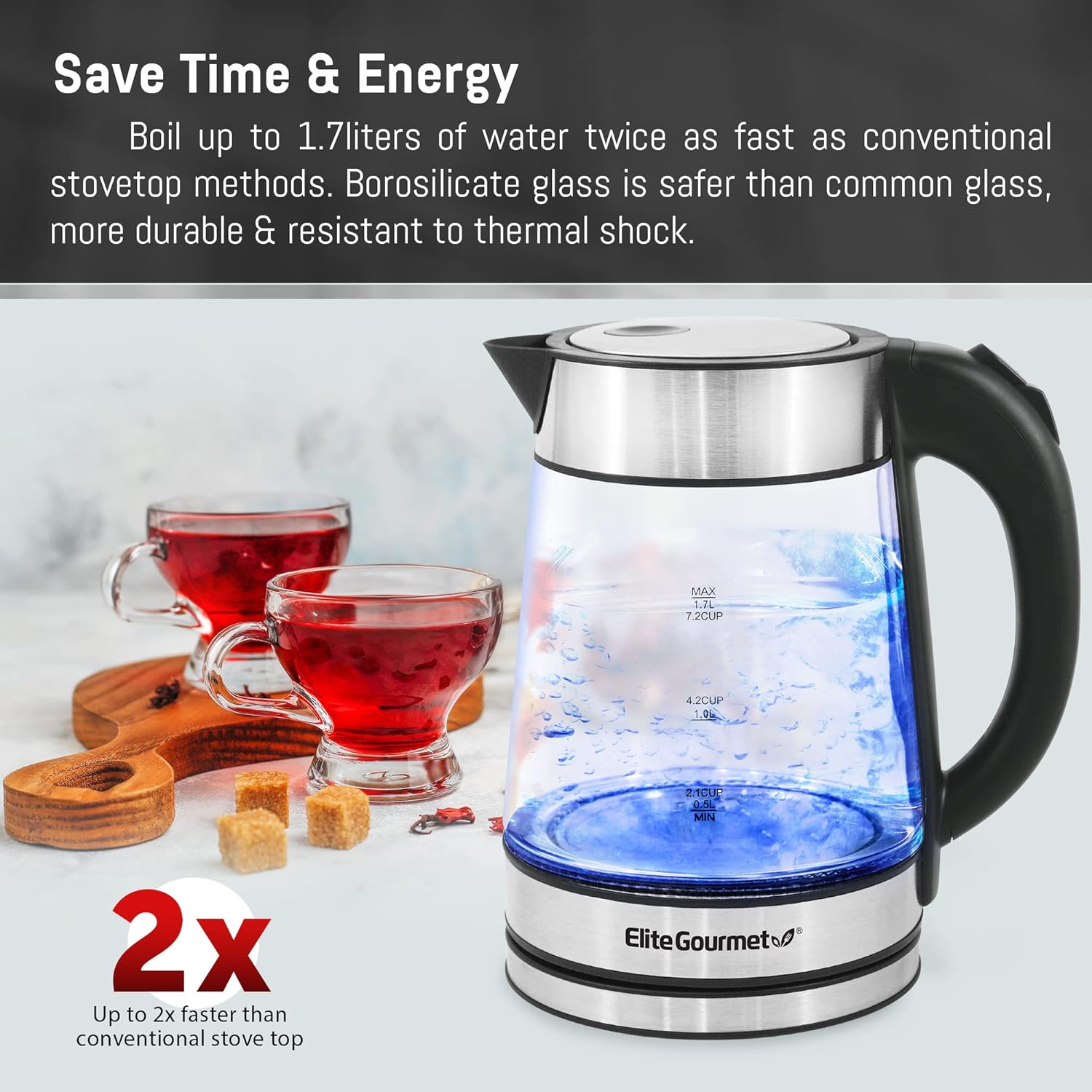 BPA-Free Electric Tea Kettle with Effortless Boil Down the Run