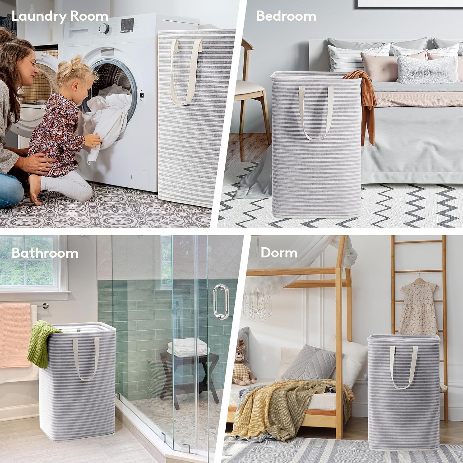 Perfect for Freestanding Laundry Hamper Grey