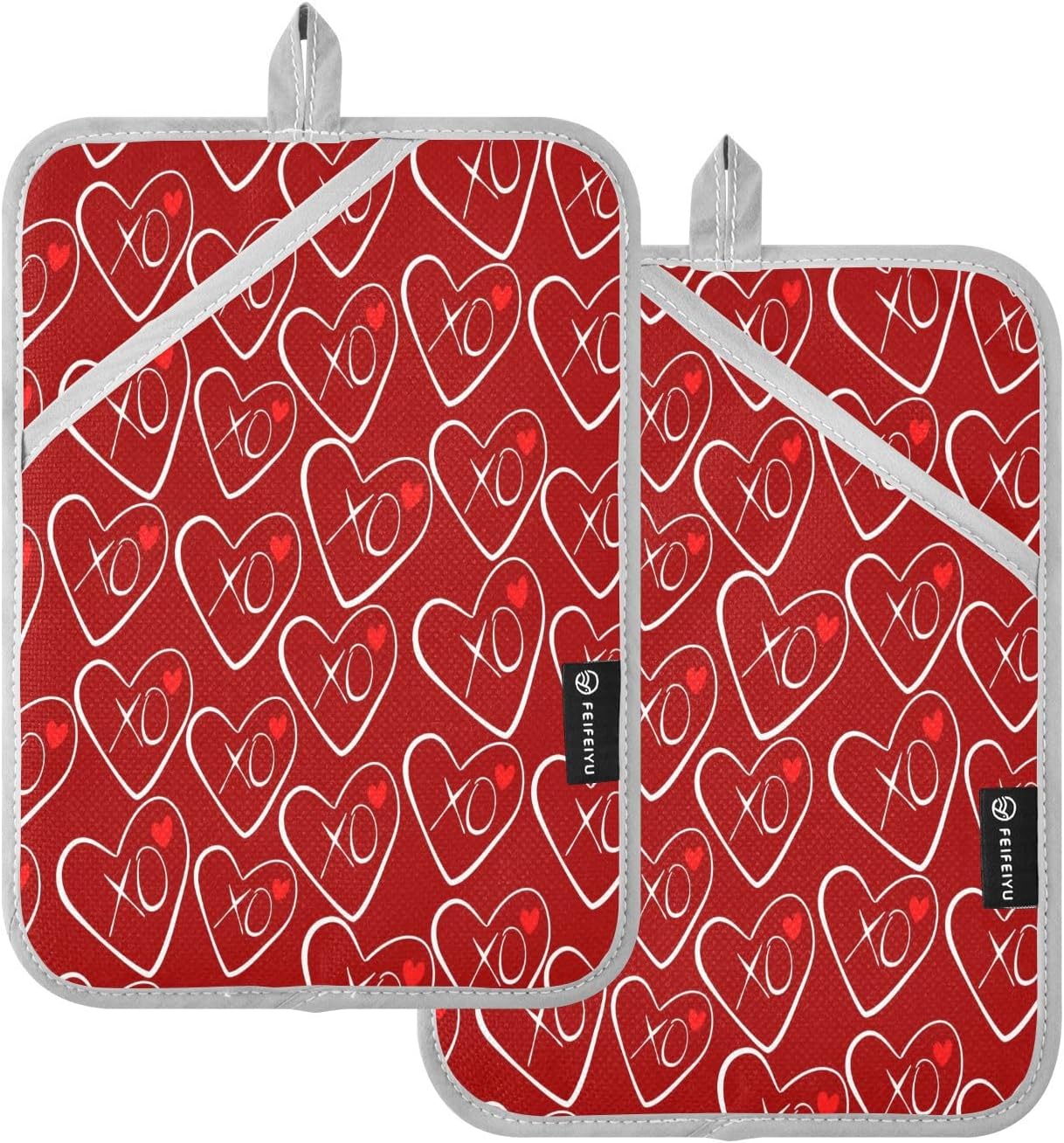 Kcldeci Hearts and XOXO Heat-Resistant 2-Pack