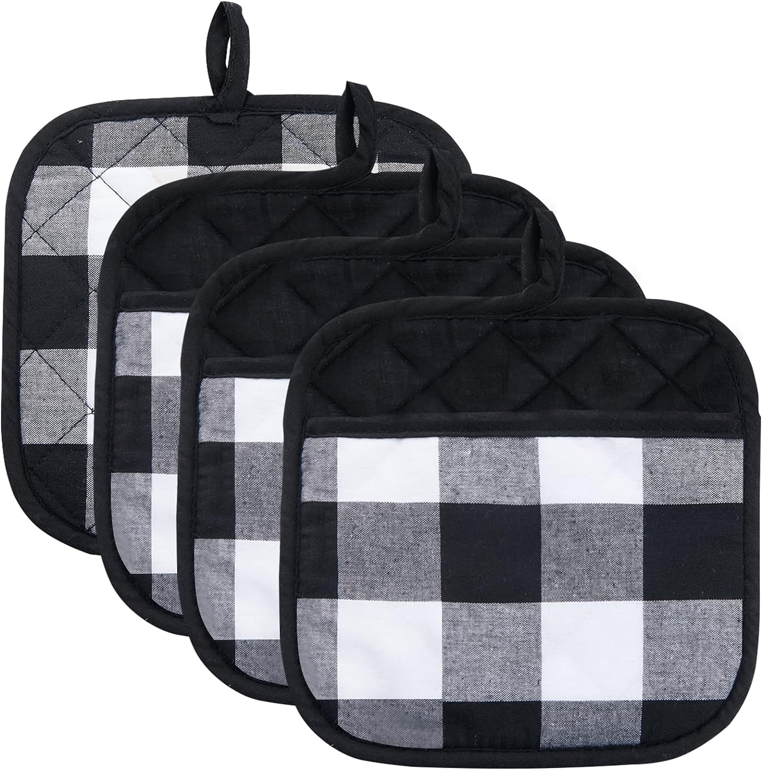 Joyhalo 4-Piece Christmas Pot Holders Set Heat-Resistant Kitchen Pots and Pans