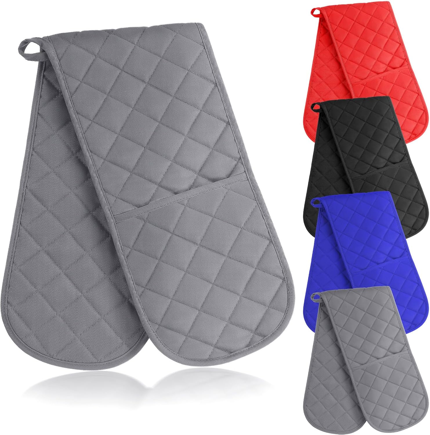 TecUnite 4-Piece Set of Heat-Resistant Oven Mitts