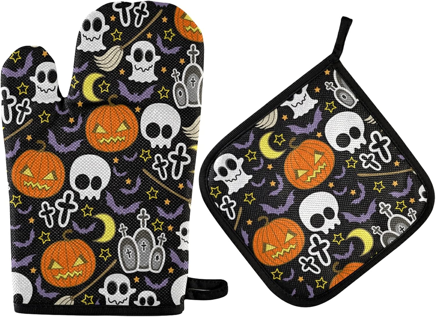 Aflyko Halloween Oven Mitt Set Heat-Resistant Stylish