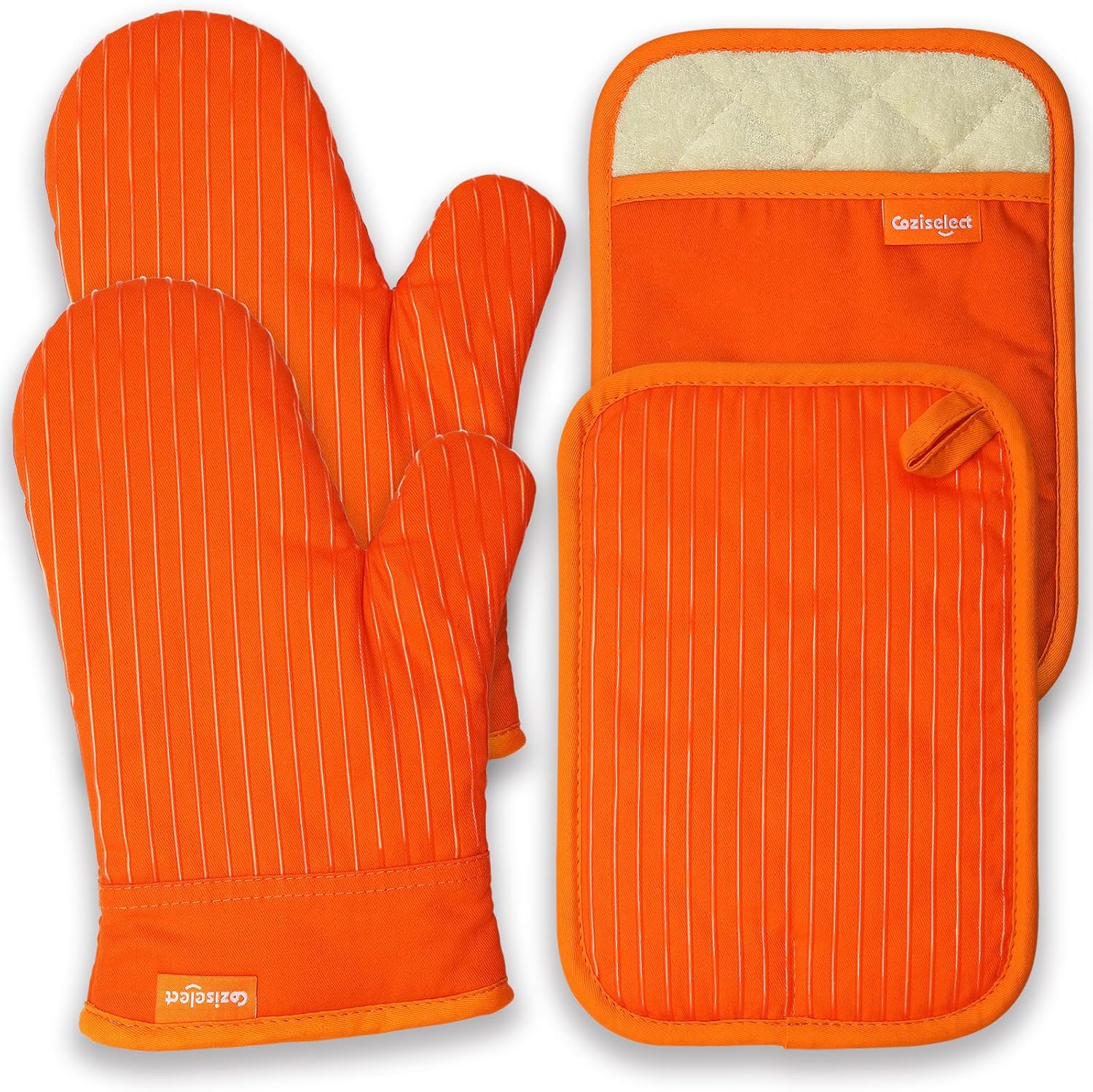 Coziselect 4-Piece Oven Mitts Pot Holders Heat-Resistant