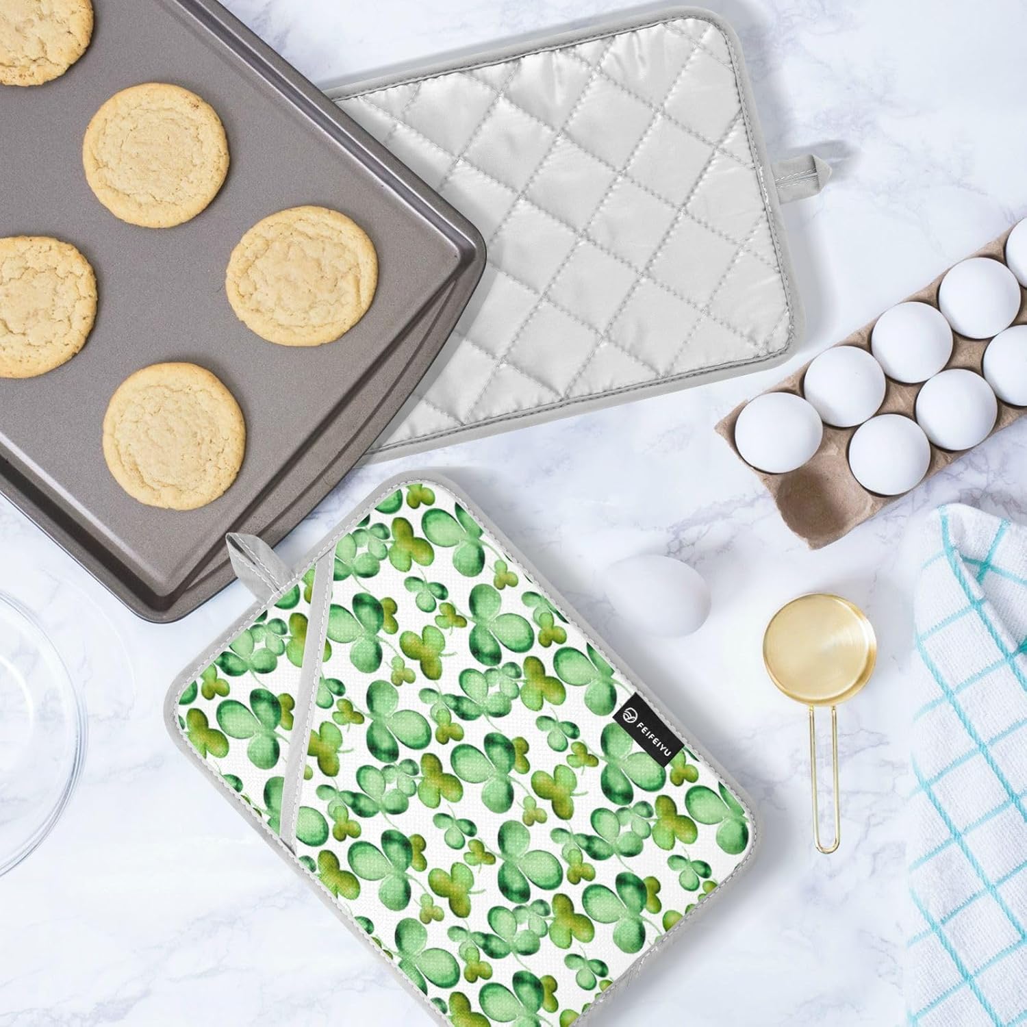 Premium 2-Pack Pot Holders Heat-Resistant - Easy Kitchen Use