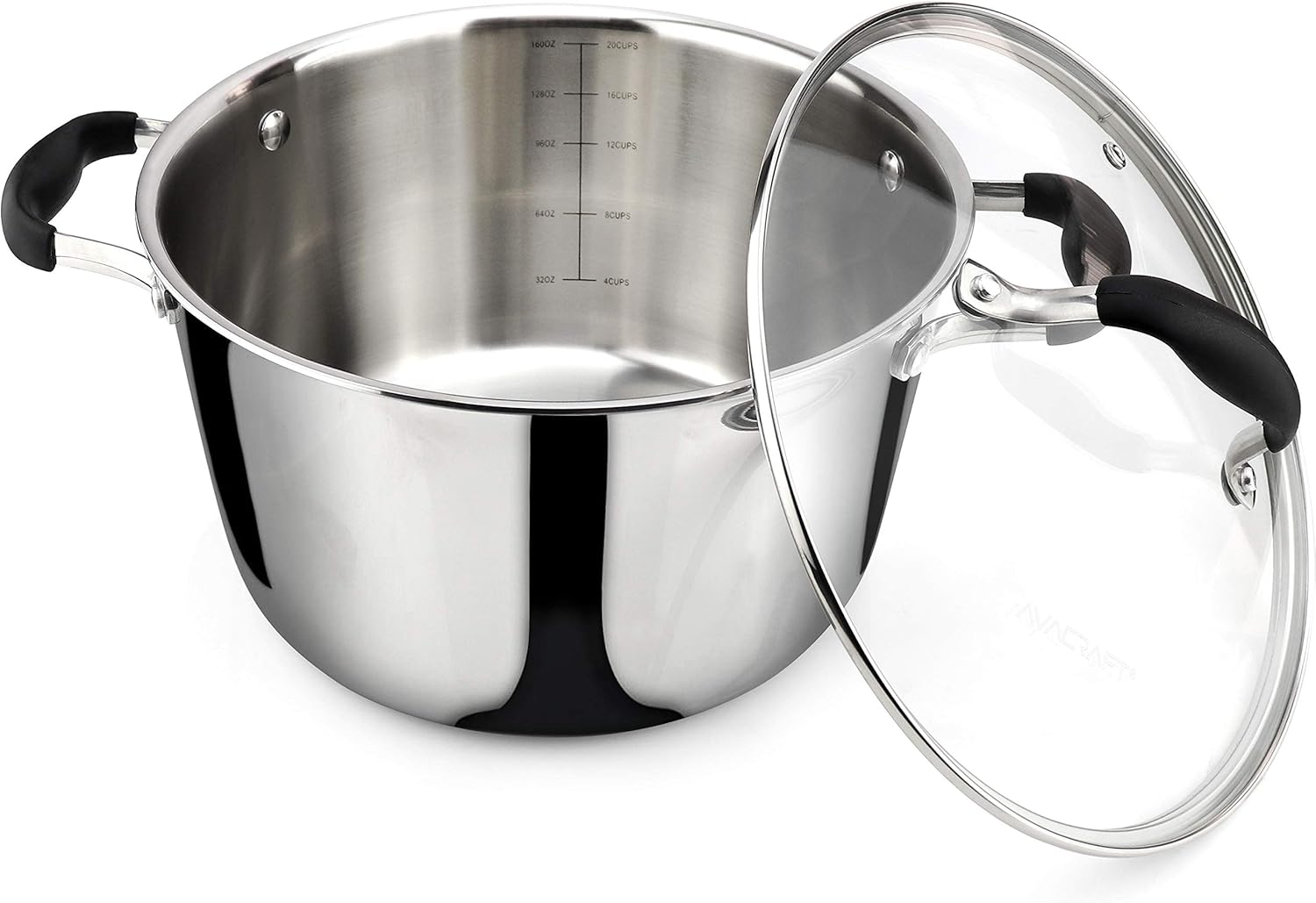 AVACRAFT 5 Quart Tri-ply Stainless Steel Dutch Oven with Glass Lid