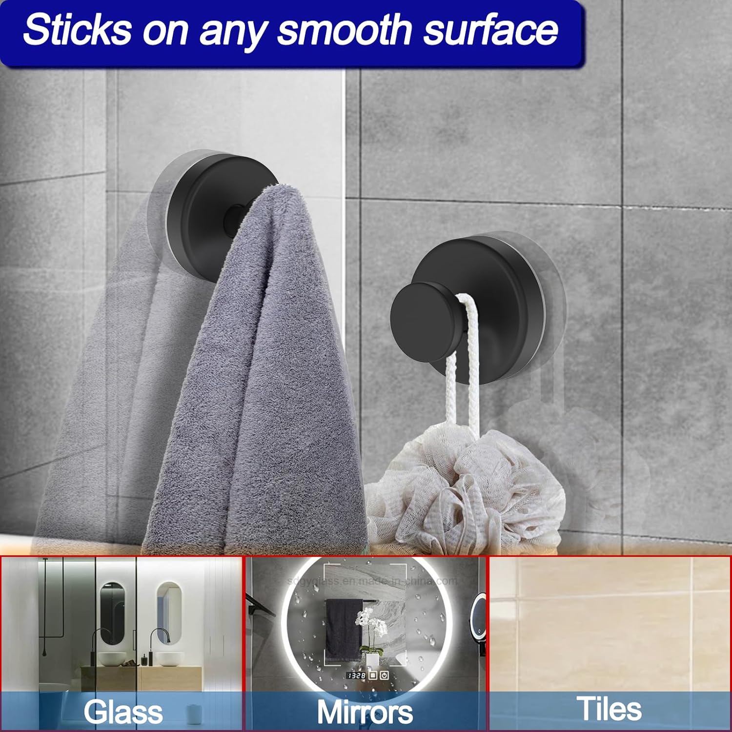 suction cup hooks for bathroom window glass Bowntik 2-packs
