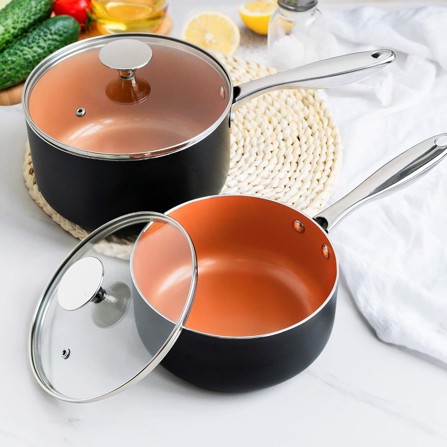 Parsec 2 3 Quart Non-Stick Saucepan Set With Lid