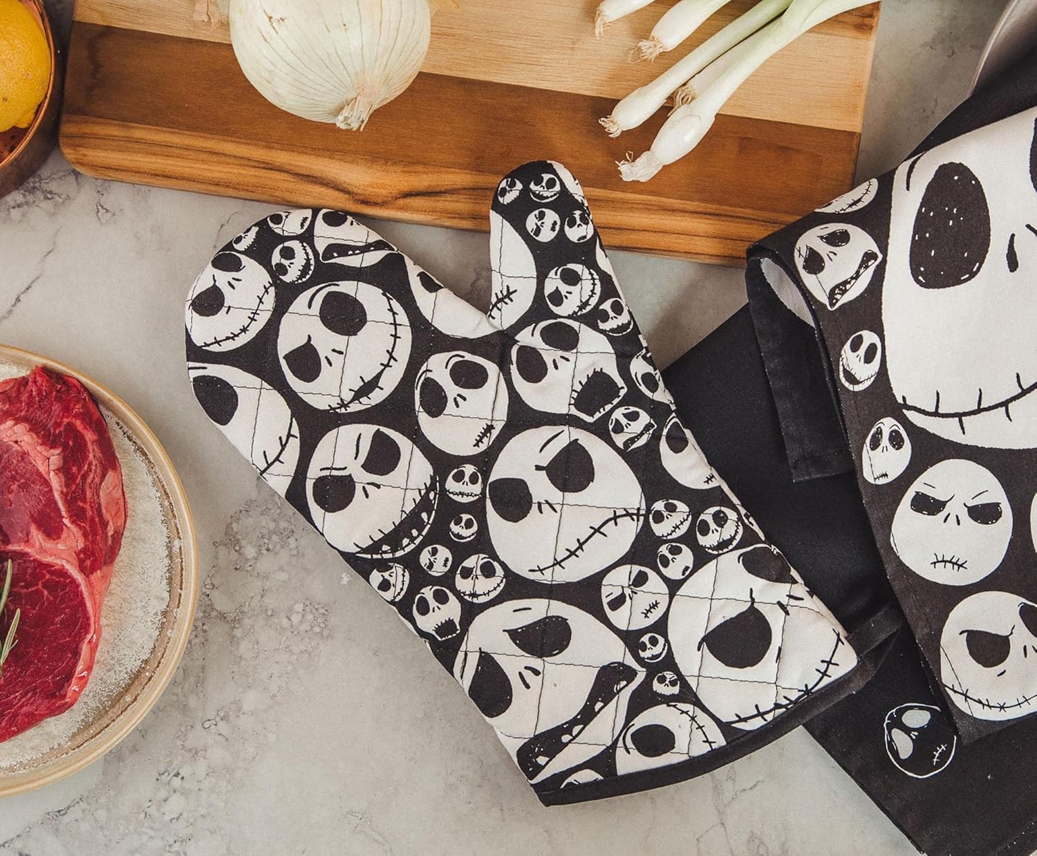 Spooky Halloween Poh G mortality black and white pot holder