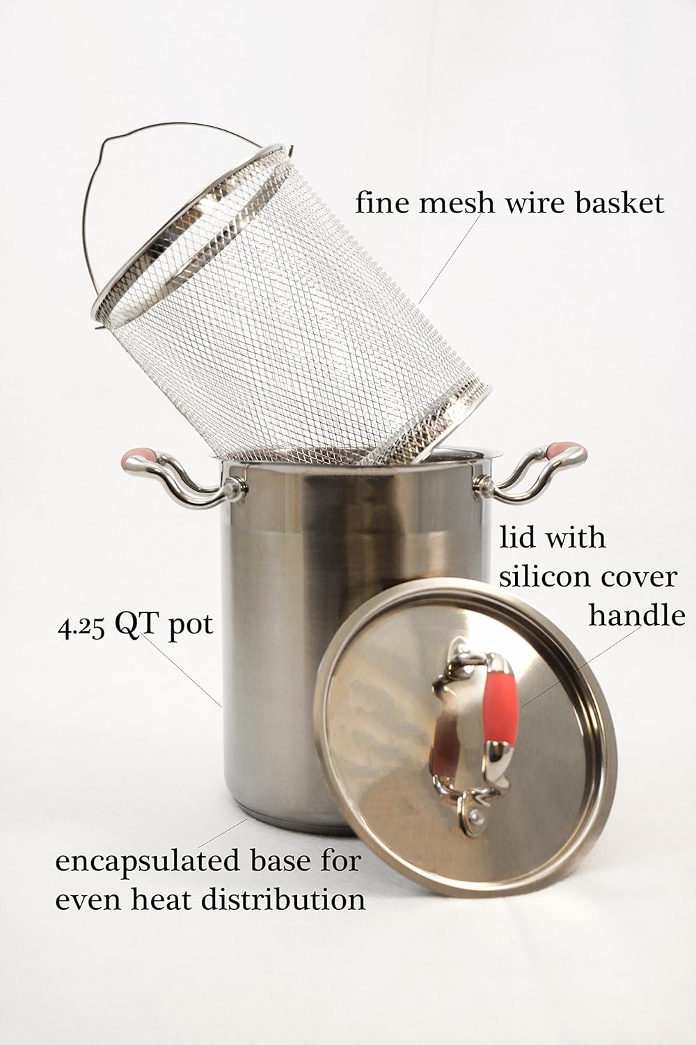 Stainless Steel 45 Qt Stockpot Set with Basket and Lid