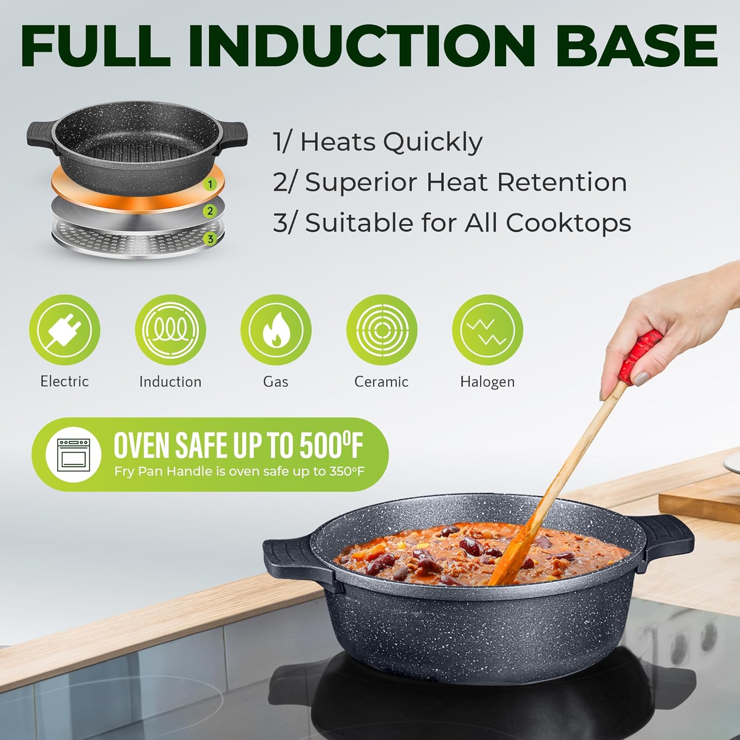 granitestone black 12 pc warming Dutch Ovens set