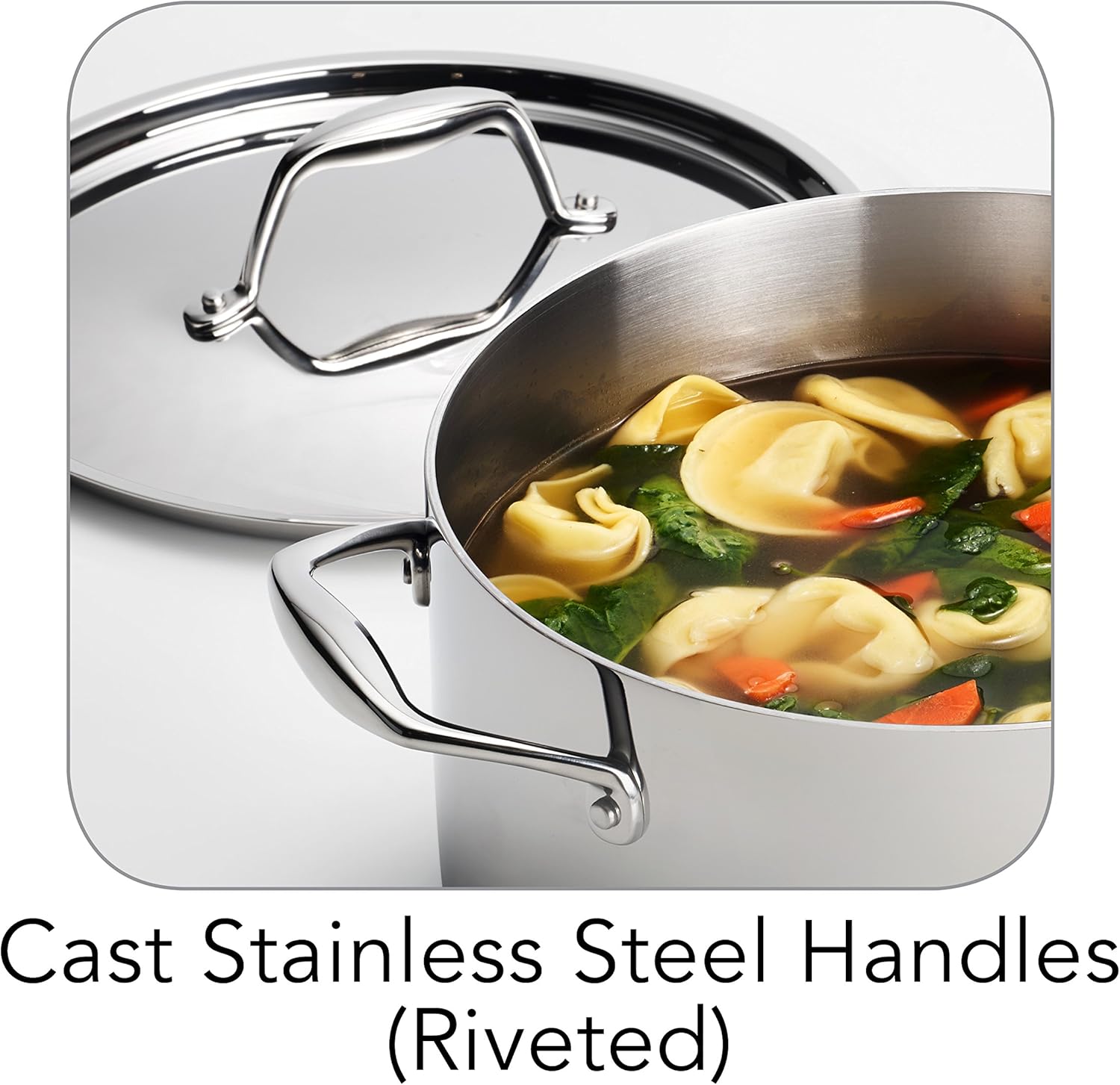 Tri-Ply Clad Stainless Steel 6-Quart Sauce Pot with Lid