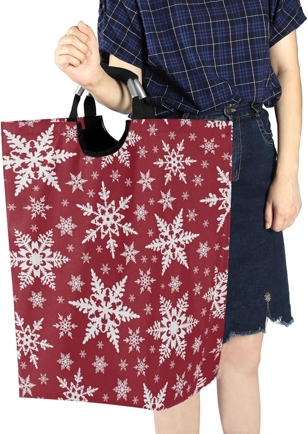 Susiyo Christmas Snowflakes Collapsible Laundry Basket