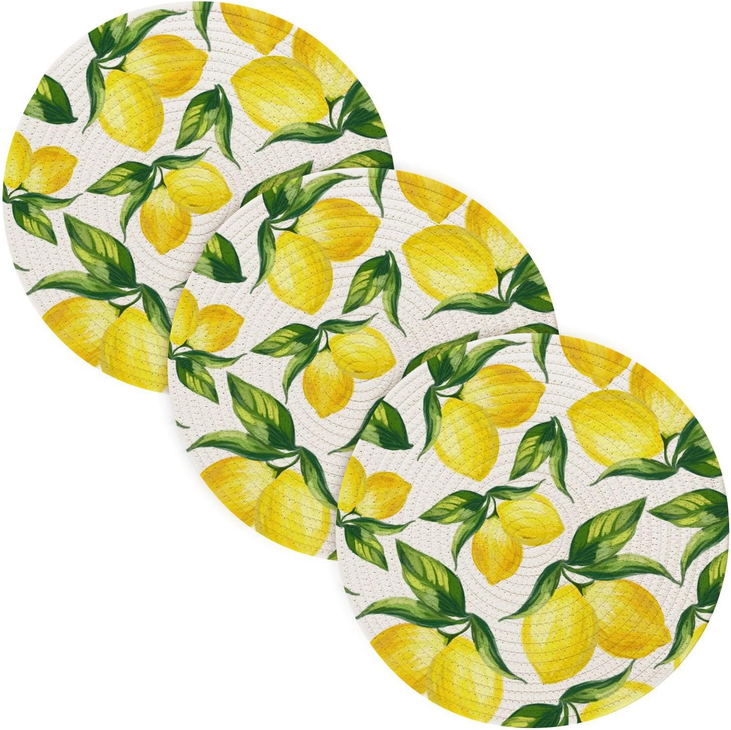 ALAZA Eating on the Farm Style Hot Pots Trivets Set of 3