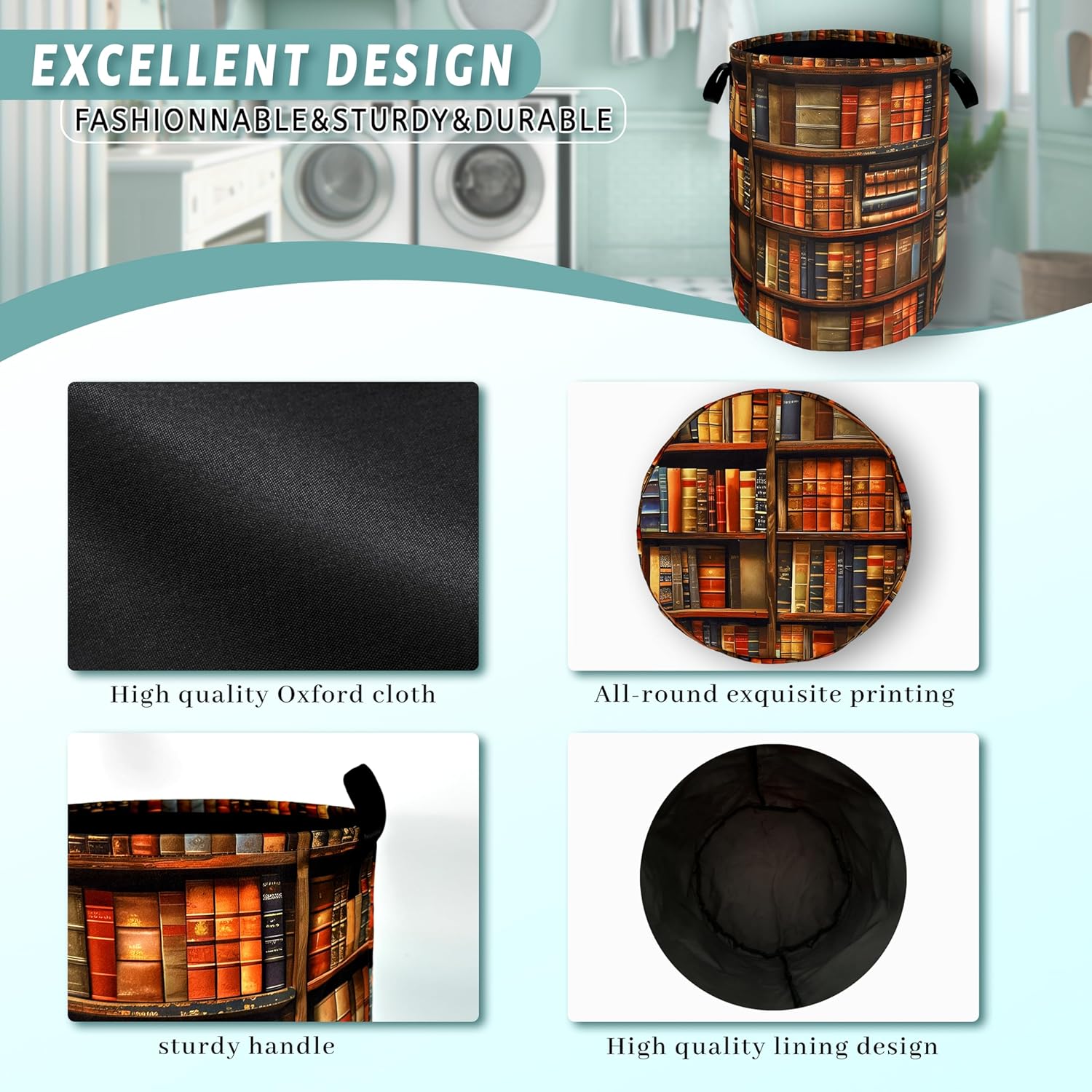 Retro Wooden Laundry Basket 189x165 for Home Kitchen
