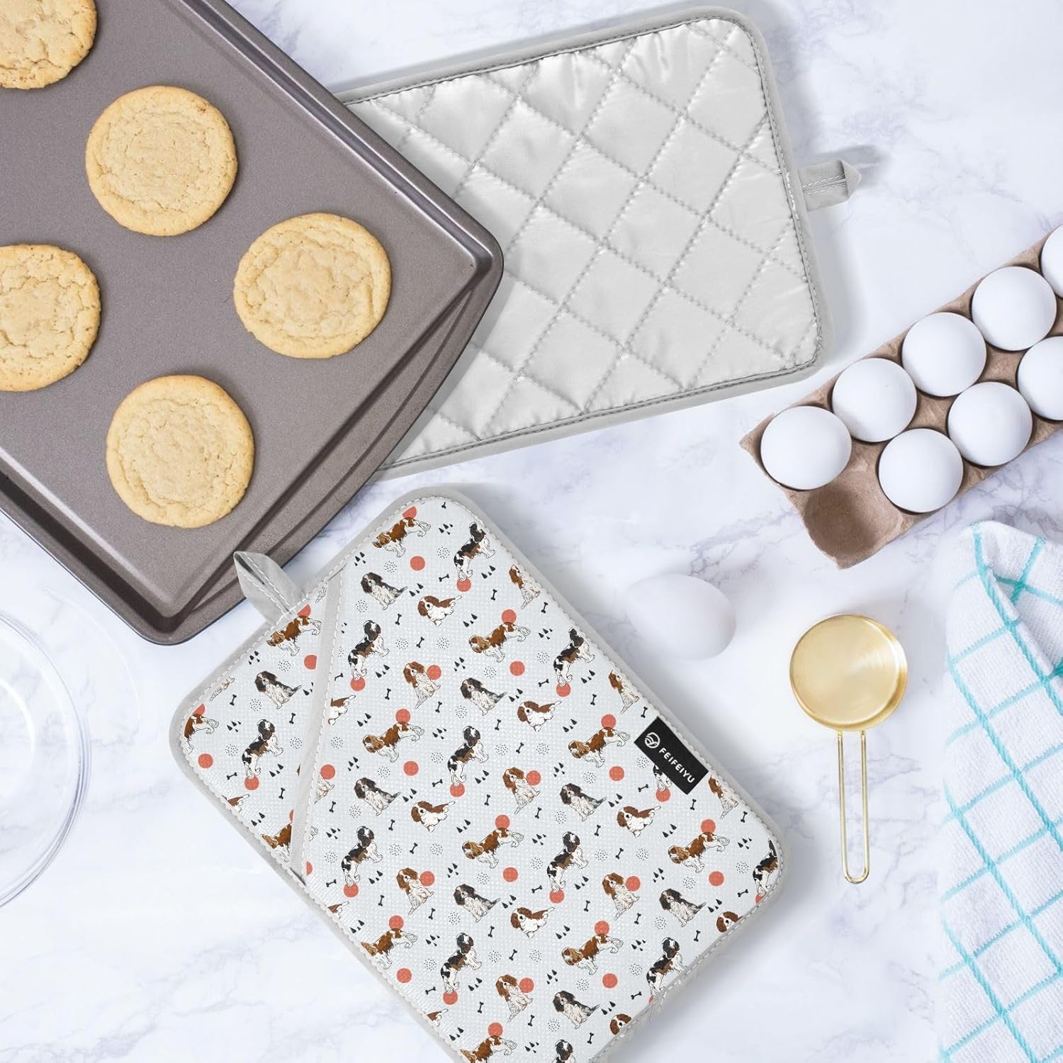Dalzium 2-Piece Heat-Resistant Potholder Set for Cooking Baking STEMSET