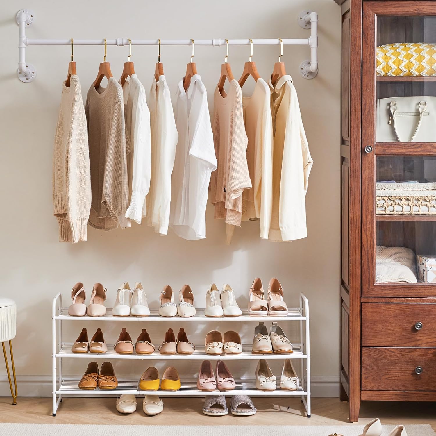 IBUYKE Industrial Pipe Clothes Rack