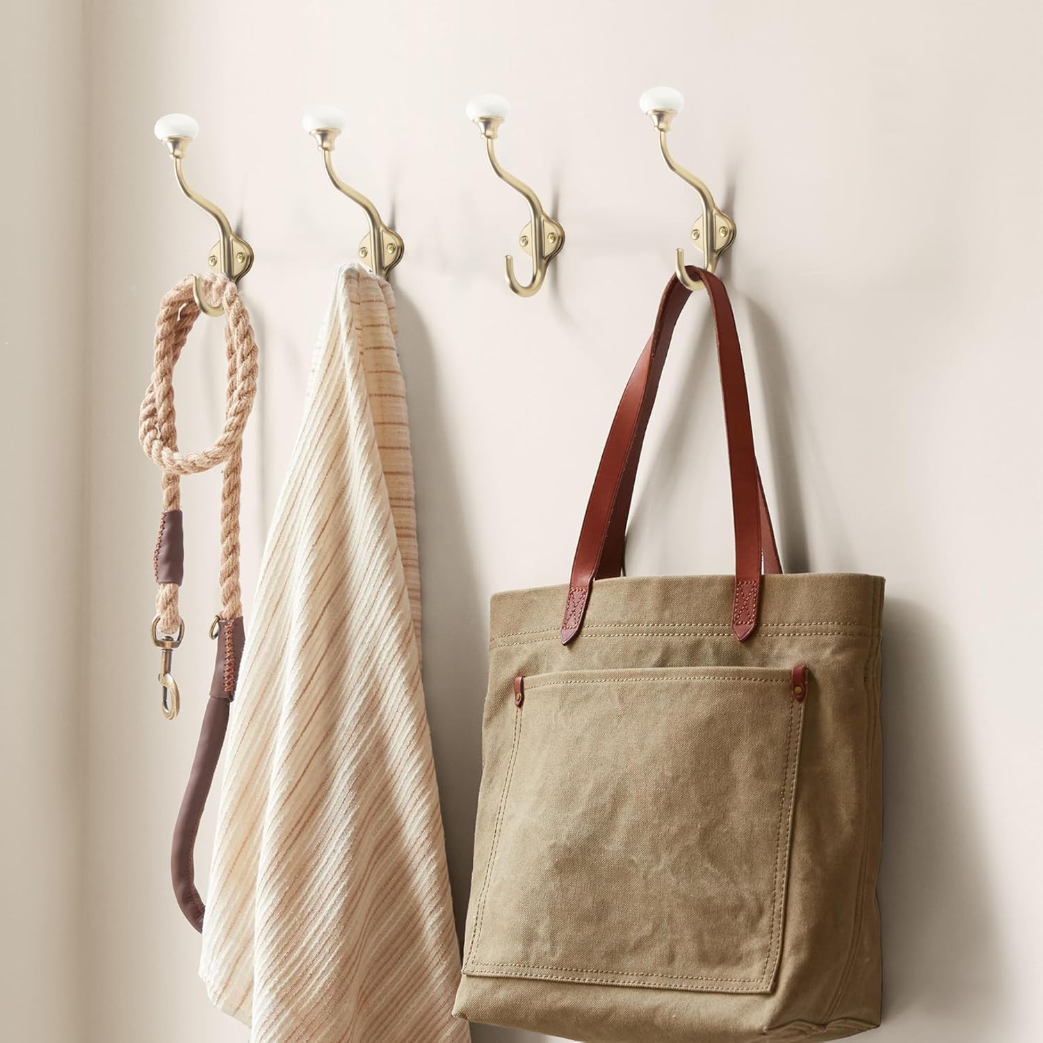 TUNNY 5-Pack Champagne Bronze Coat Hooks