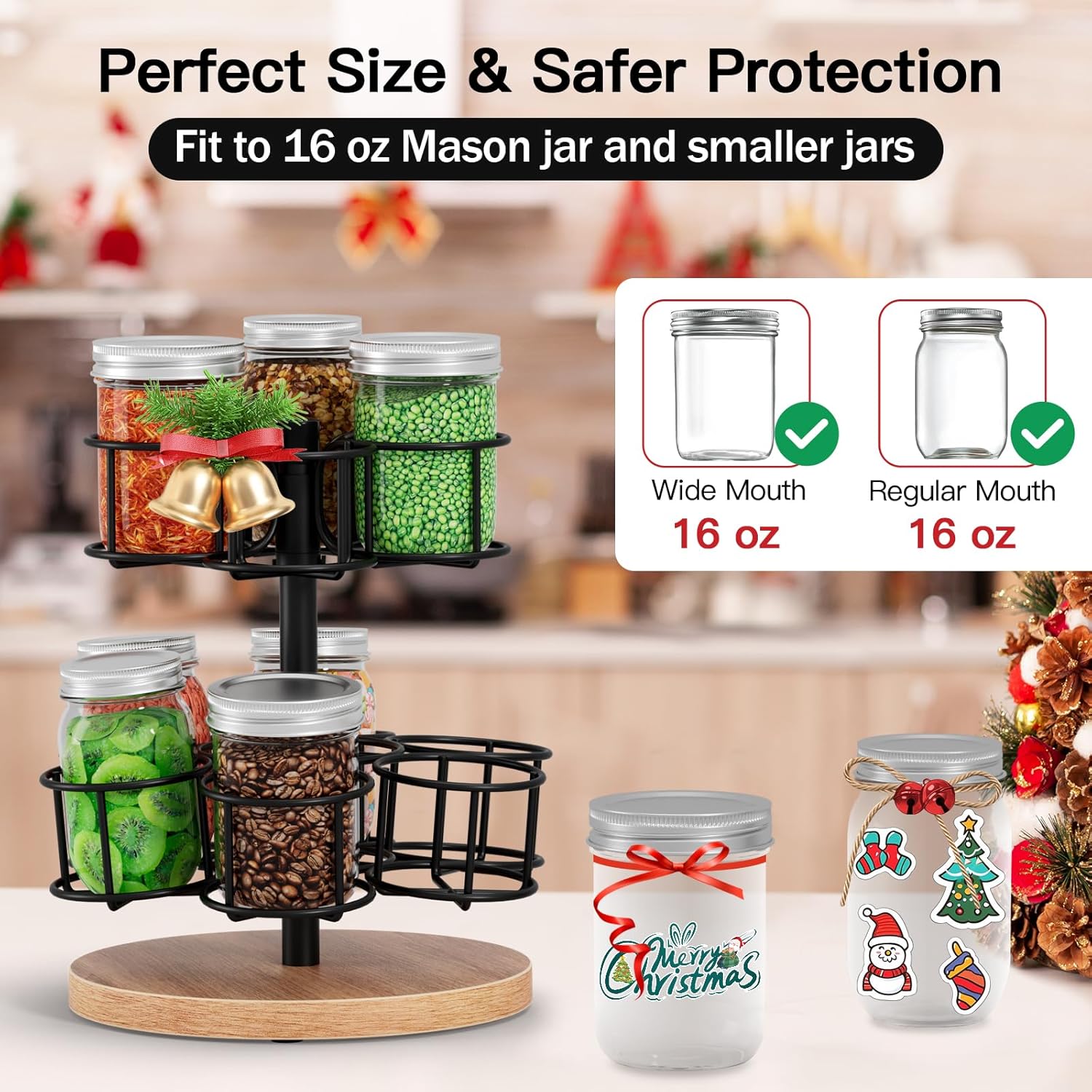 AF Onto 2-Tier Rotating Mason Jar Rack