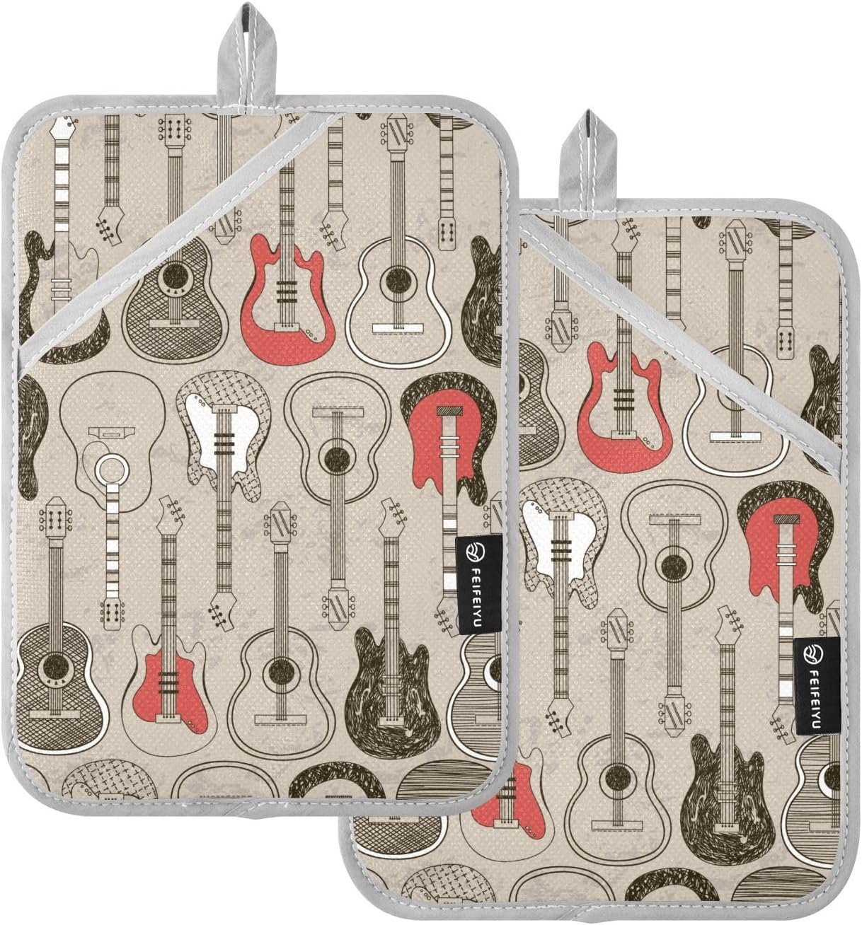 Heat-Resistant Potholder Set with Dual Pockets for Cooking Baking