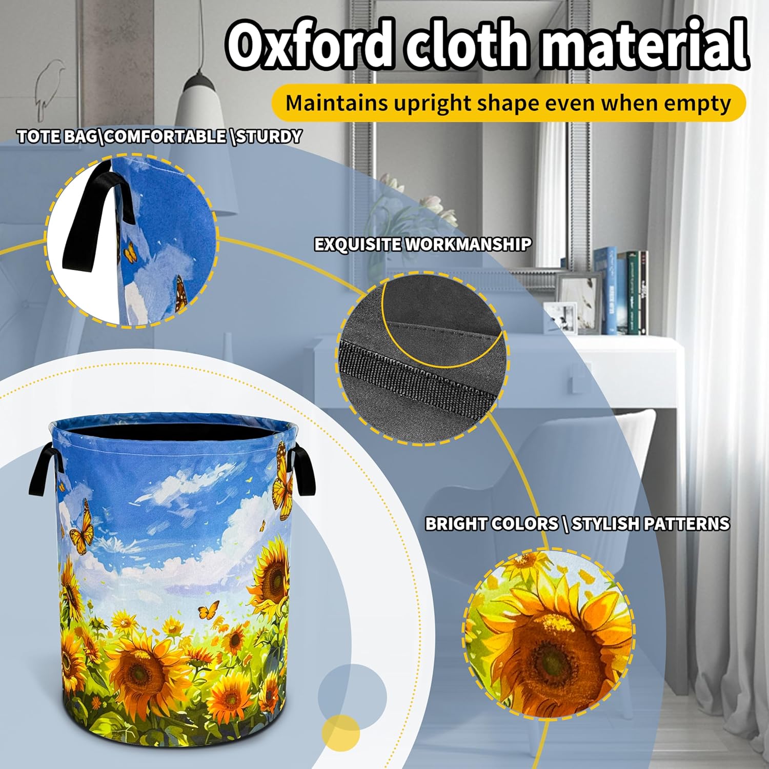 Sunflowers Butterflies Storage Basket