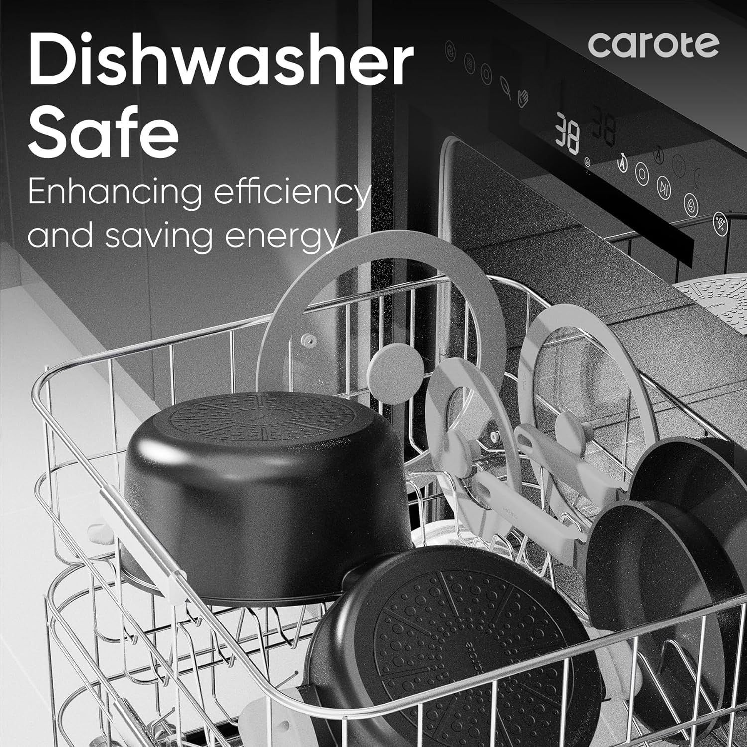 CAROTE Non-Stick Cookware Set Safe Premium Kitchen Essentials