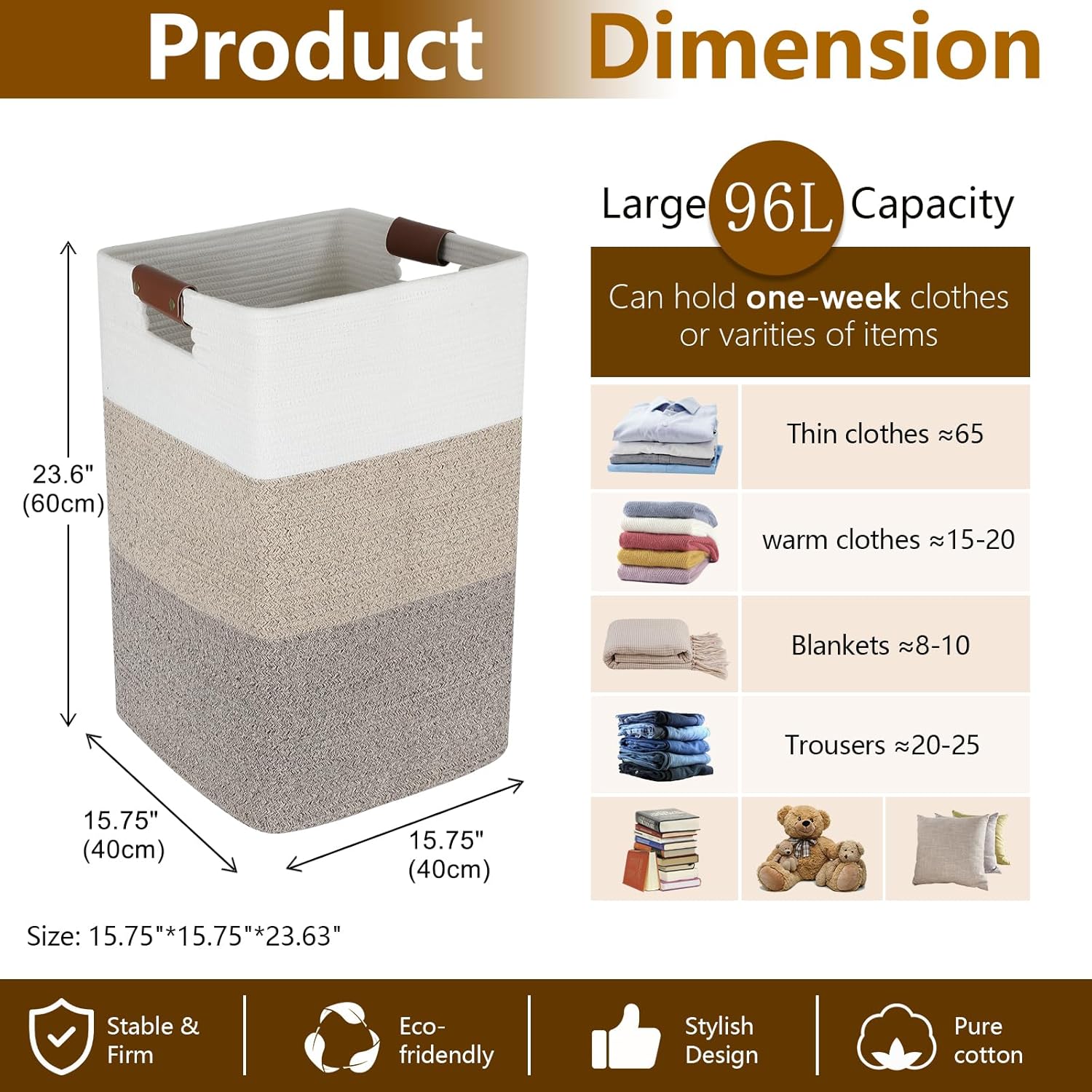 Extra Large Laundry Hamper Gradient Grey
