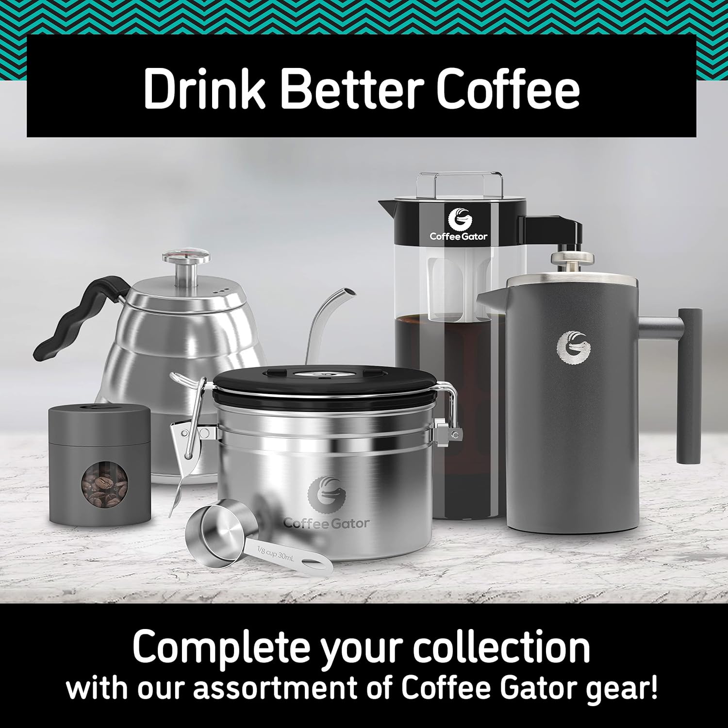 Coffee Gator Goose Neck Kettle 40 oz BPA-Free