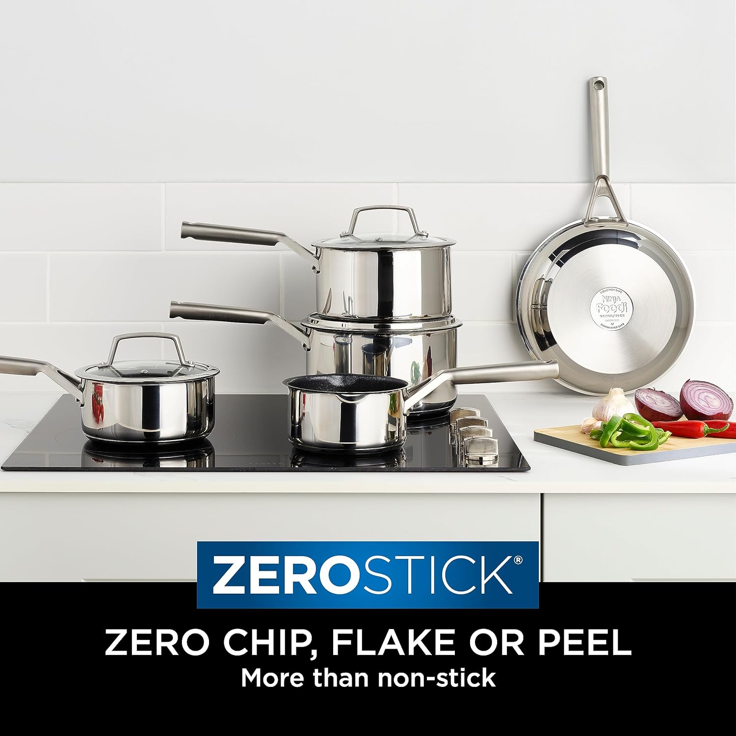 Ninja ZEROSTICK Stainless Steel 18cm Saucepan