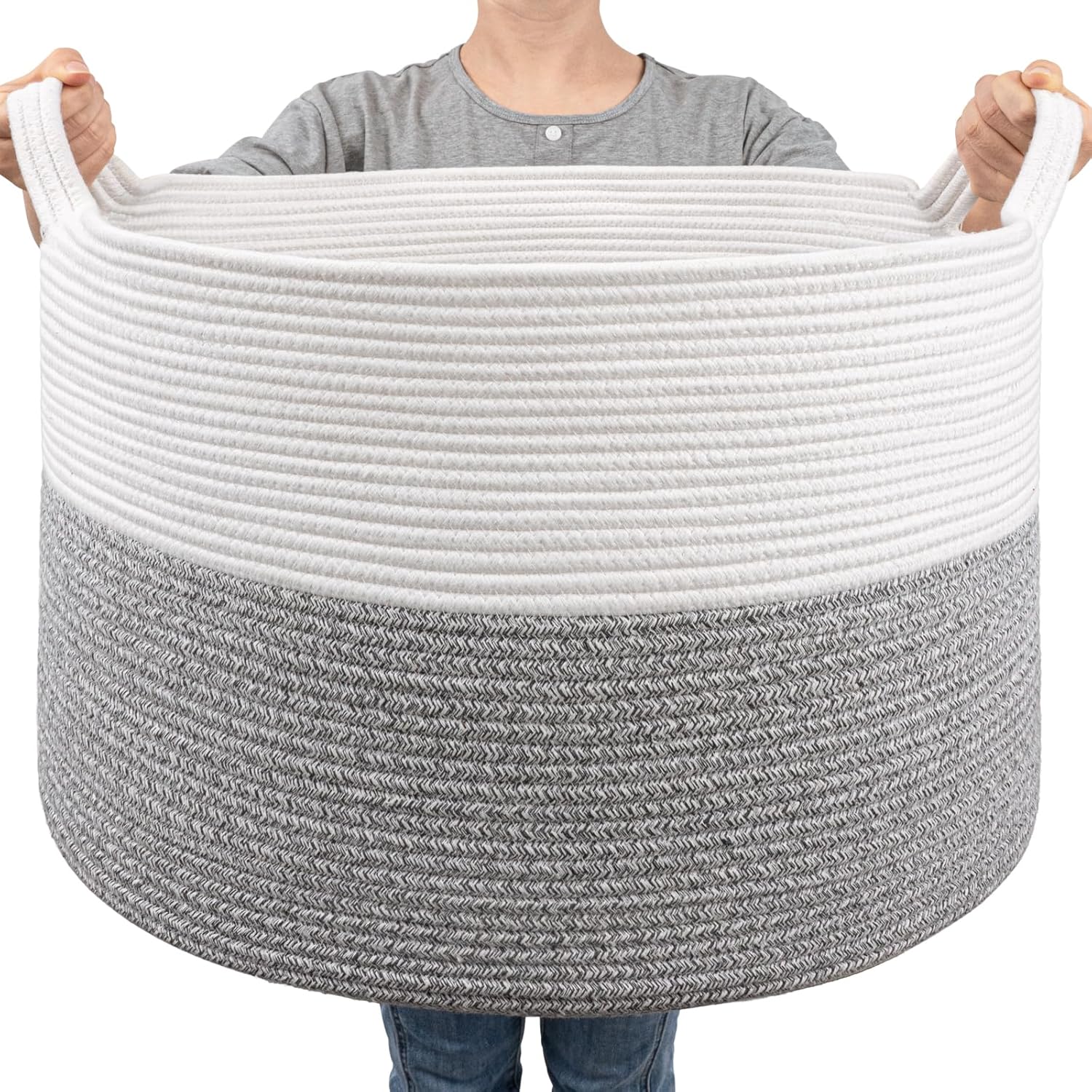 Goodpick Extra Large Rope Basket 83L Perfect for Storage
