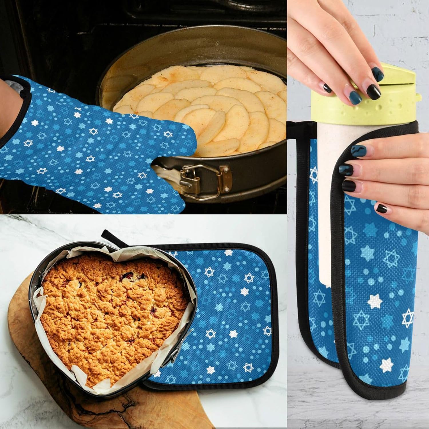 Hanukkah Heat-Resistant 2-Piece Oven Mitt Set