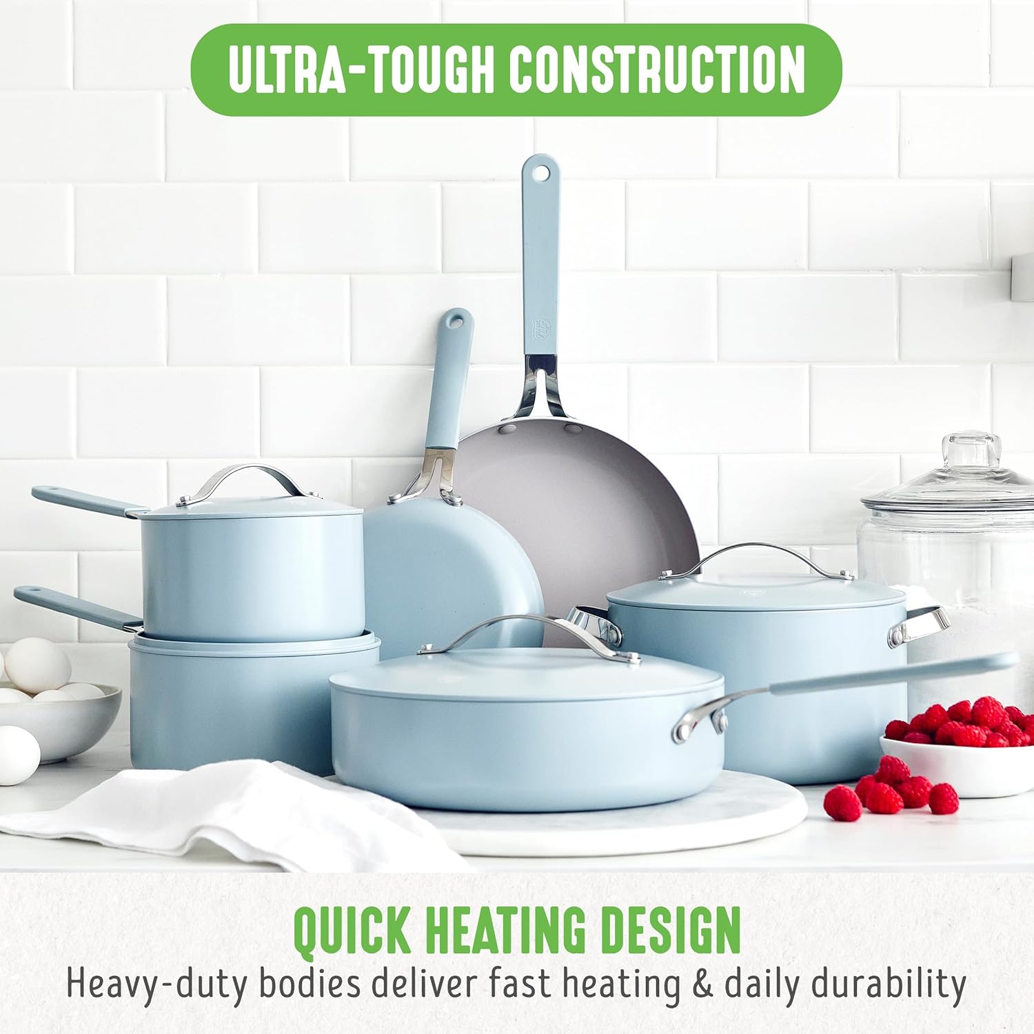 GreenLife Dream 10-Piece Nonstick Ceramics Set PFAS-Free dishwasher oven safe