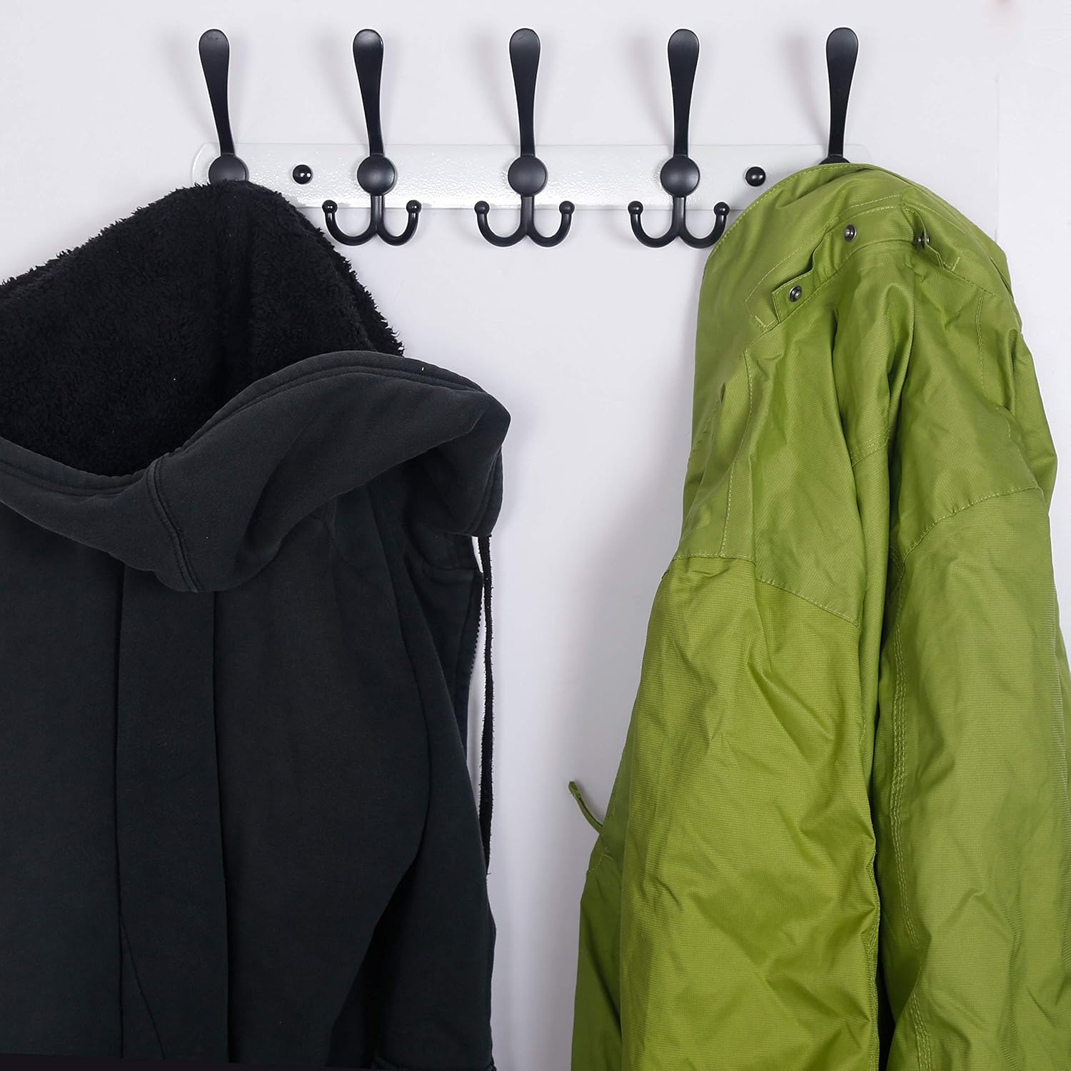Dseap Wall Mounted Coat Rack with 5 Tri Hooks