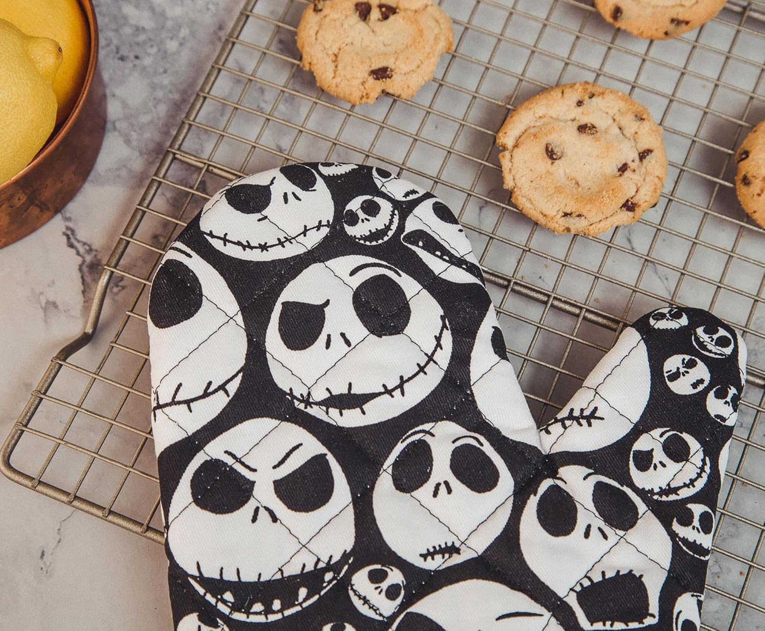 Spooky Halloween Poh G mortality black and white pot holder