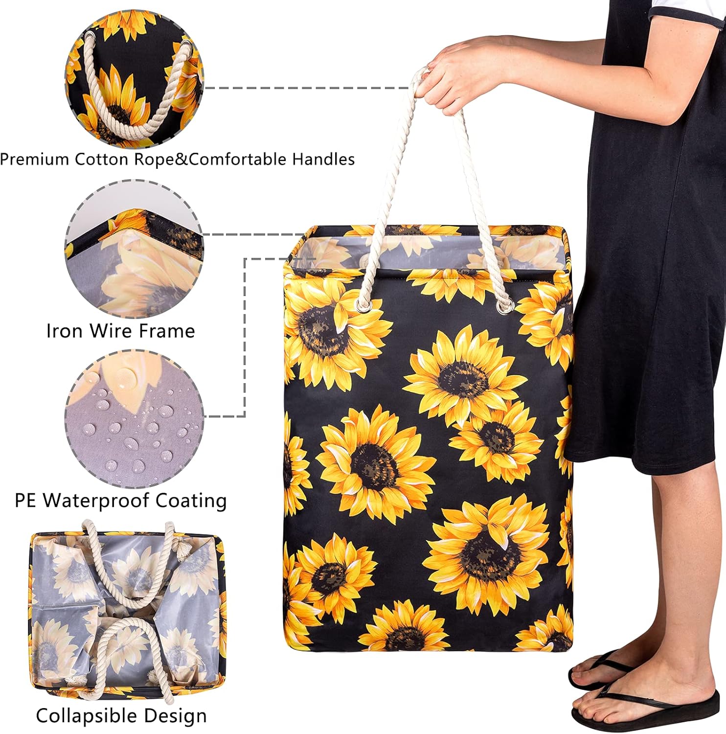Sunflowers Laundry Hamper for Storage