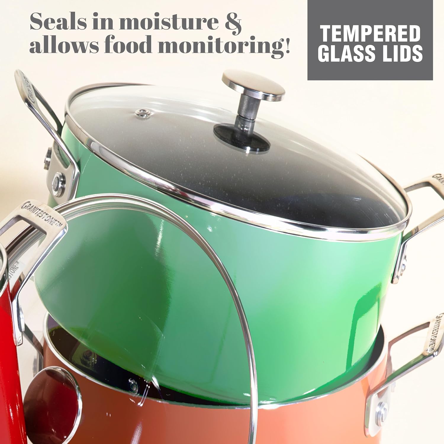 Granitestone 5 Qt Nonstick Enamel Stock Pot with Lid