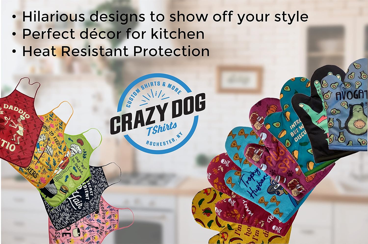 Halloween-Oven Mitt from Crazy Dog T-Shirts Heat-protected Spooky