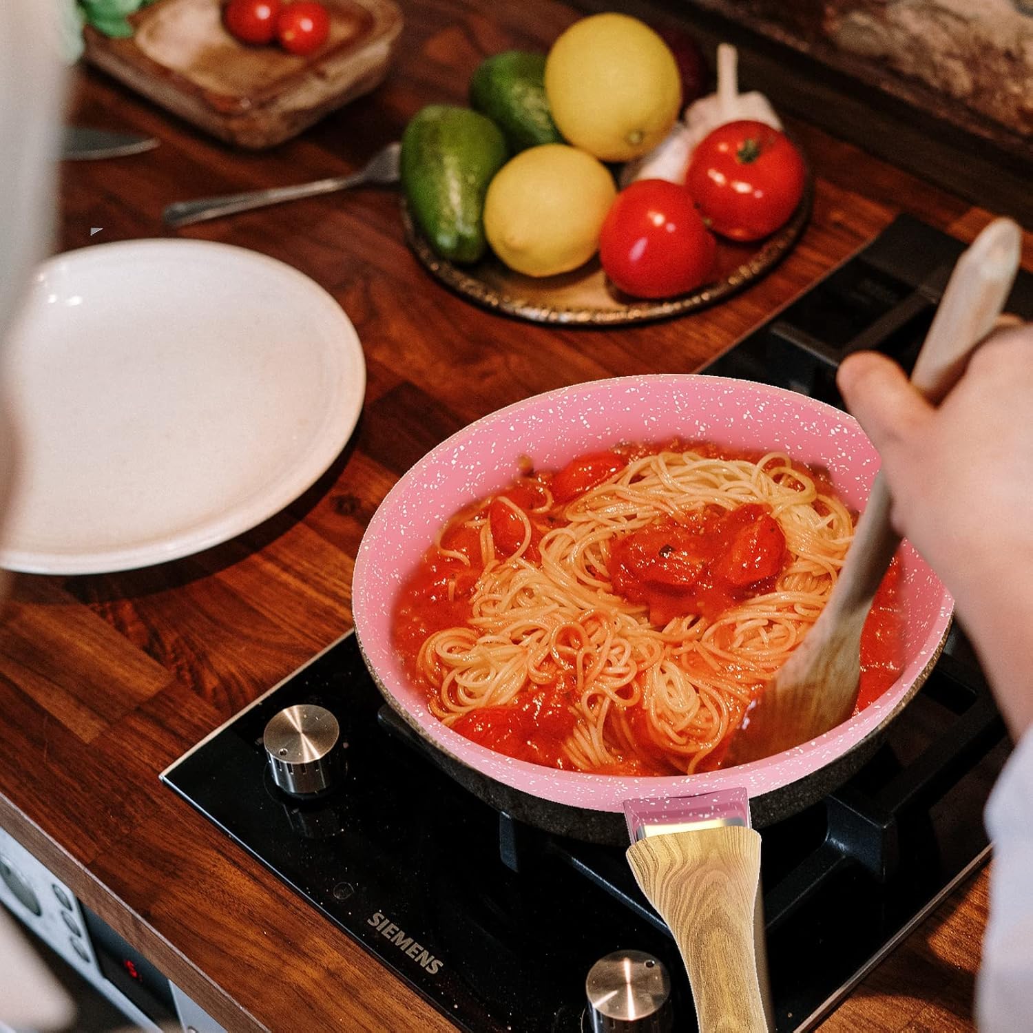 Nonstick Frying Pan 11 inch Pink Egg Pan