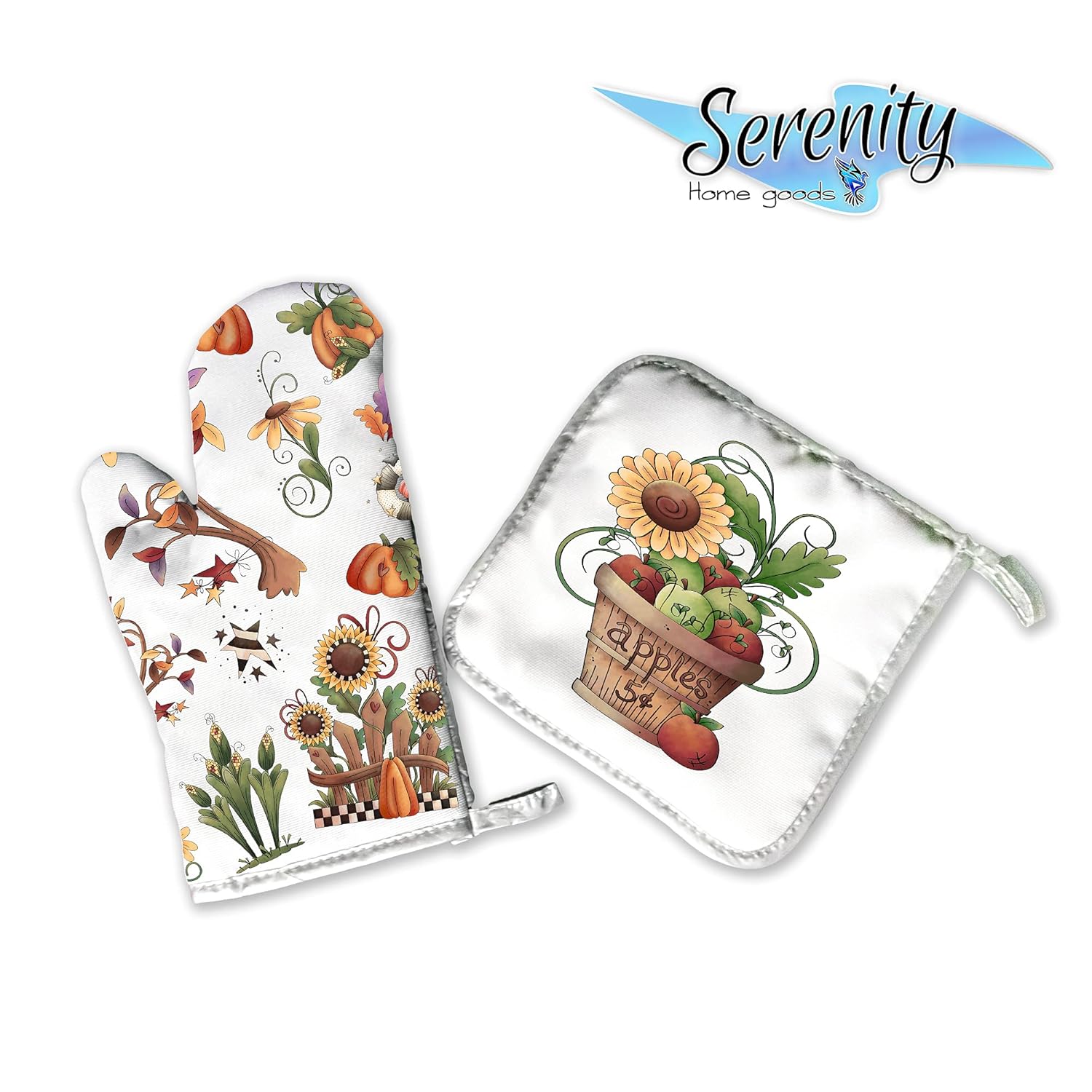 Handmade pumpkin spice Halloween kitchen potholder set