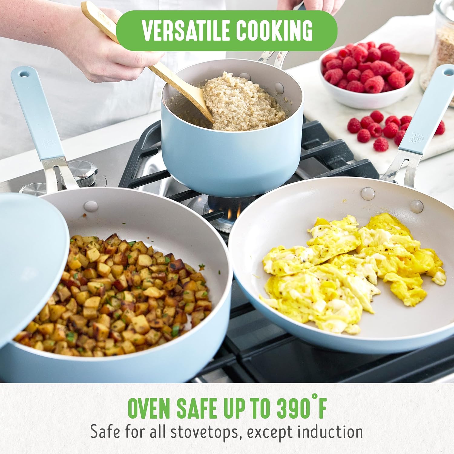 GreenLife Dream 10-Piece Nonstick Ceramics Set PFAS-Free dishwasher oven safe