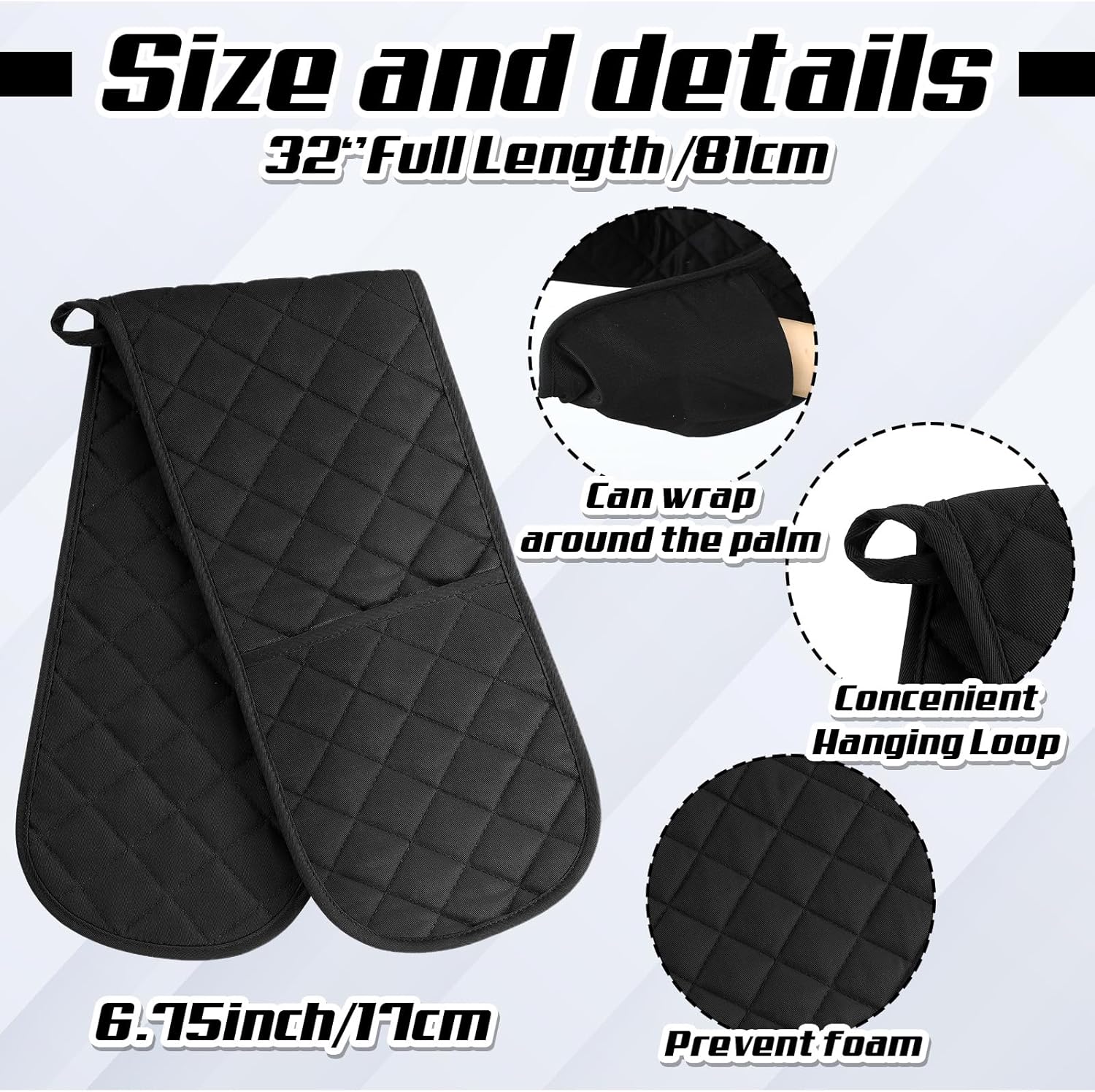 TecUnite 4-Piece Set of Heat-Resistant Oven Mitts