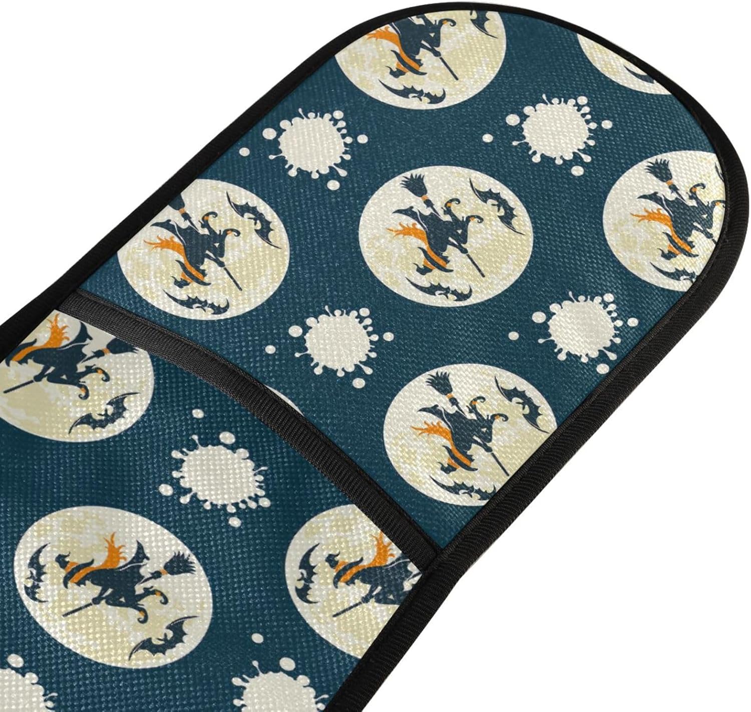 Halloween Full Moon Witch Double Oven Mitts Heat Resistant