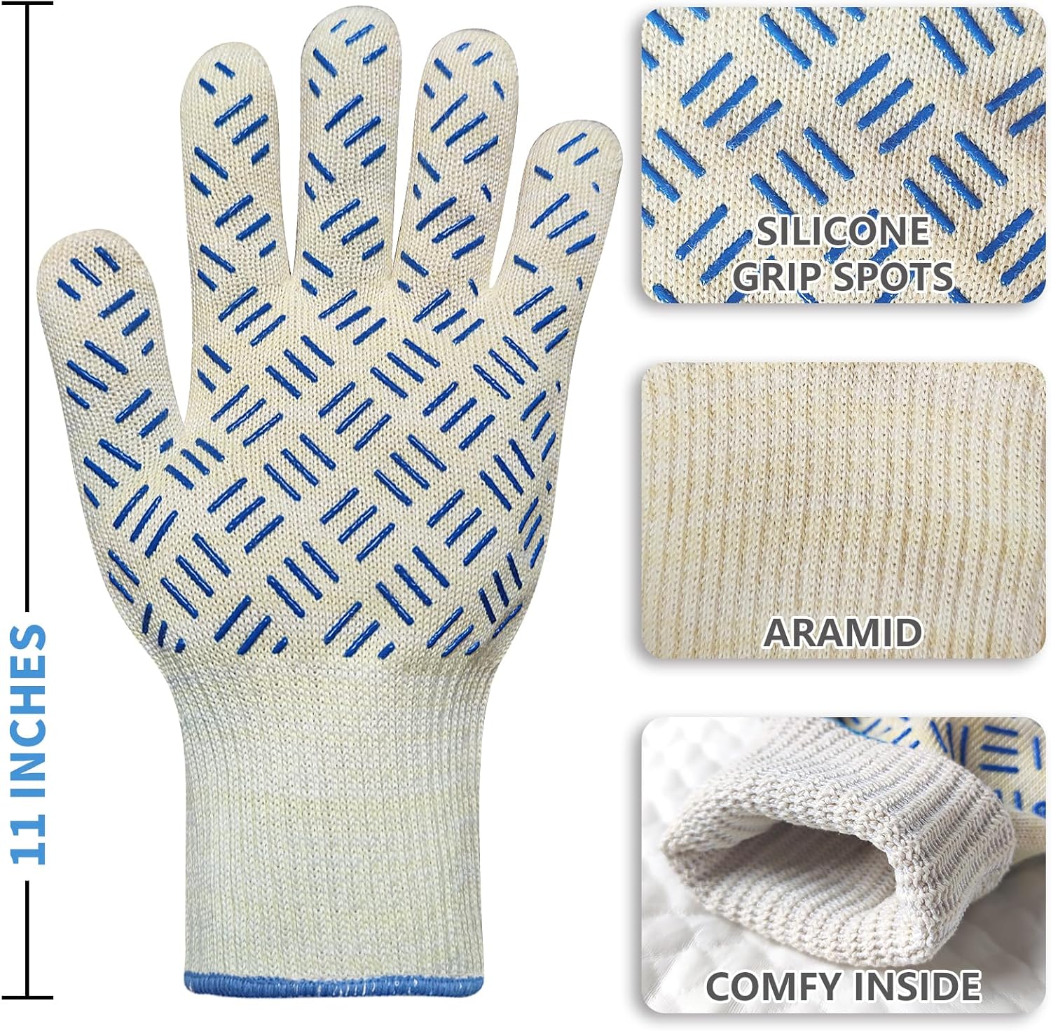 Oven Gloves - Heat-Resistant BBQ Mitts for Cooking and Grilling
