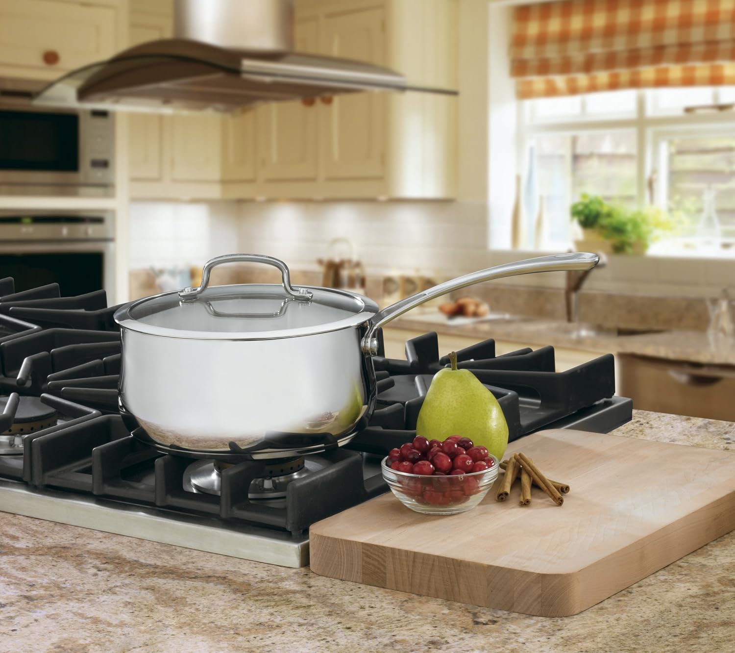 Cuisinart 4193-20 Contour Stainless 3-Quart Saucepan with Glass Cover Silver
